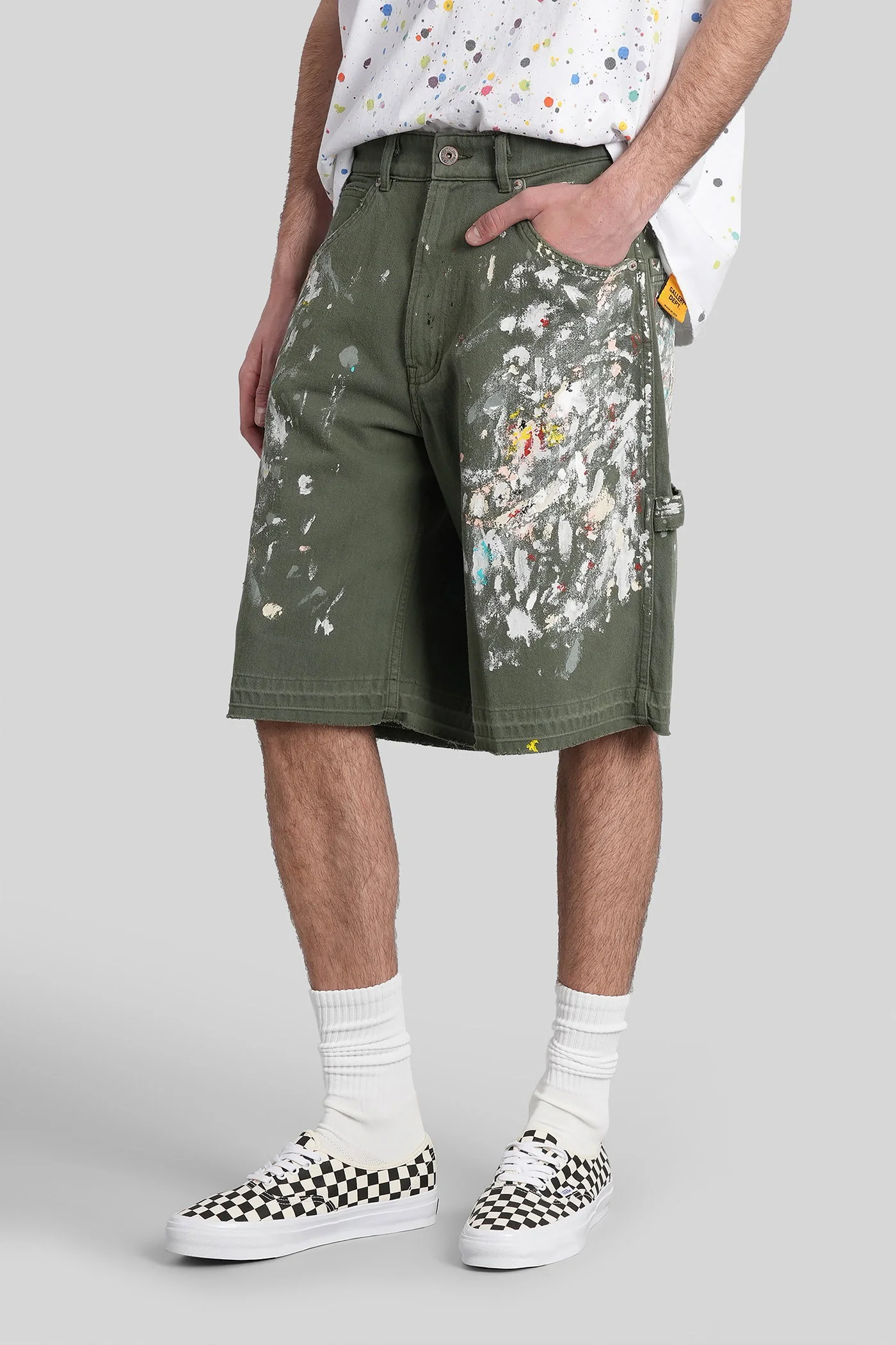 Shorts in green cotton - Image 4