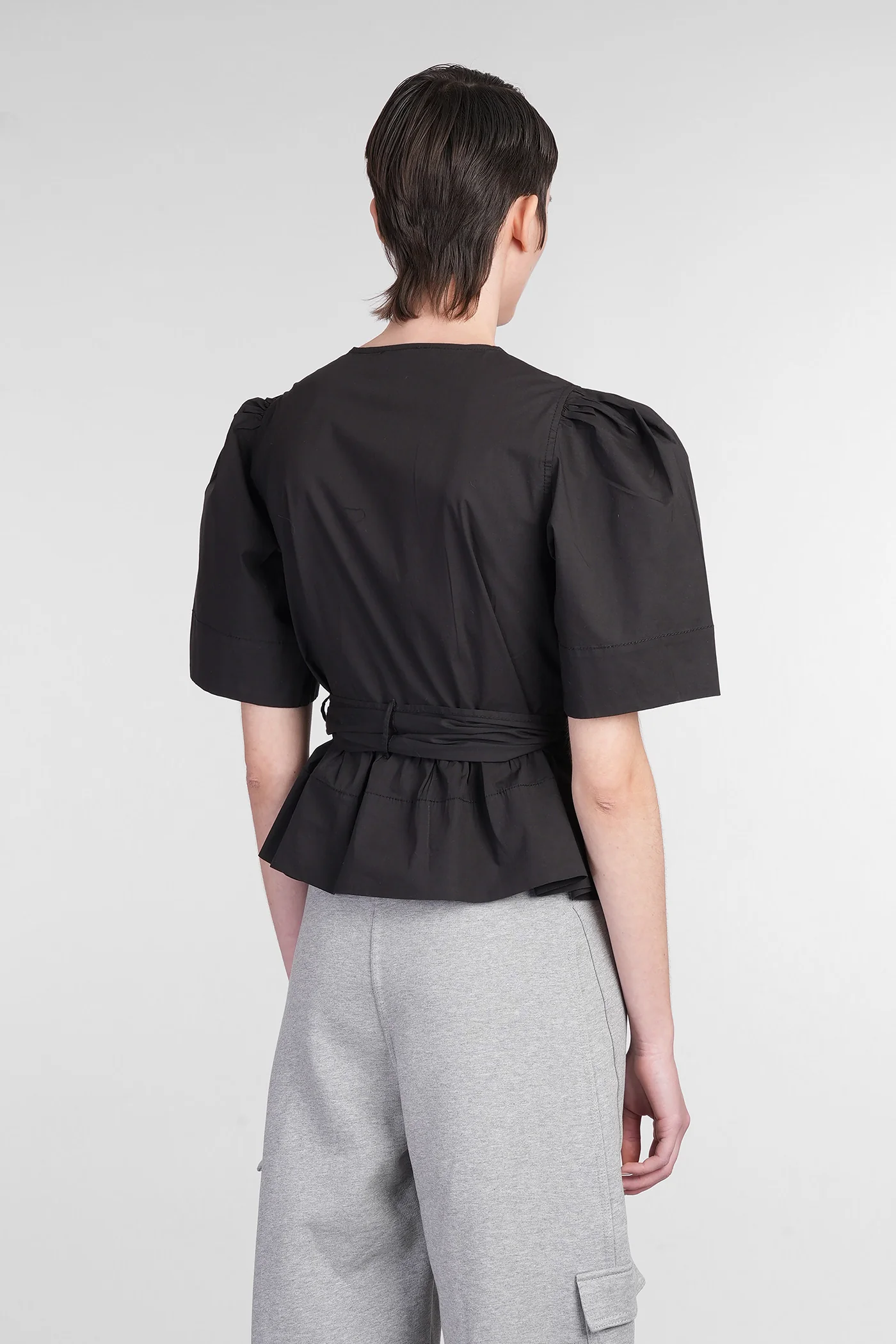 Blouse in black cotton - Image 3
