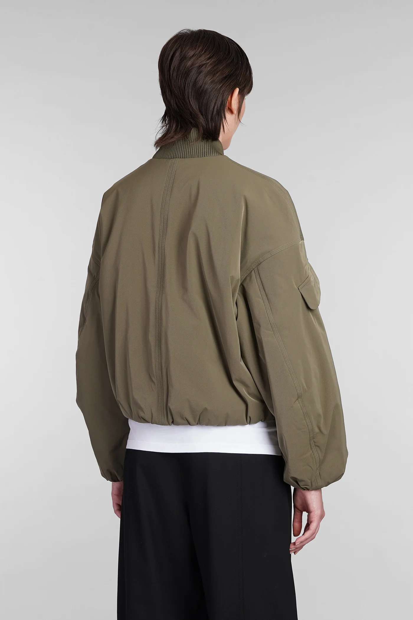 Bomber Jacket in green polyester - Image 3