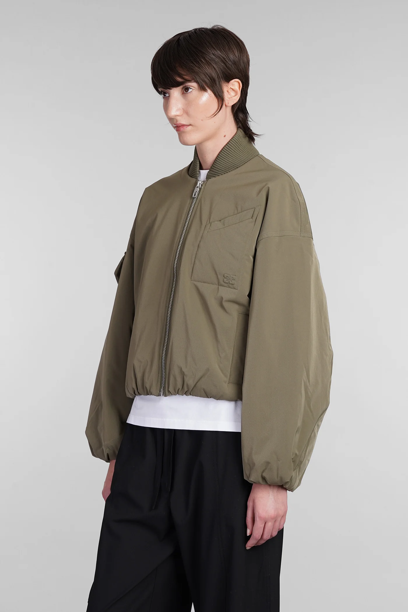 Bomber Jacket in green polyester - Image 4
