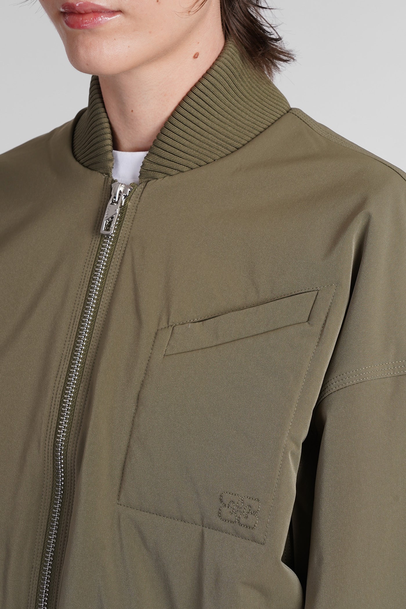 Bomber Jacket in green polyester - Image 5