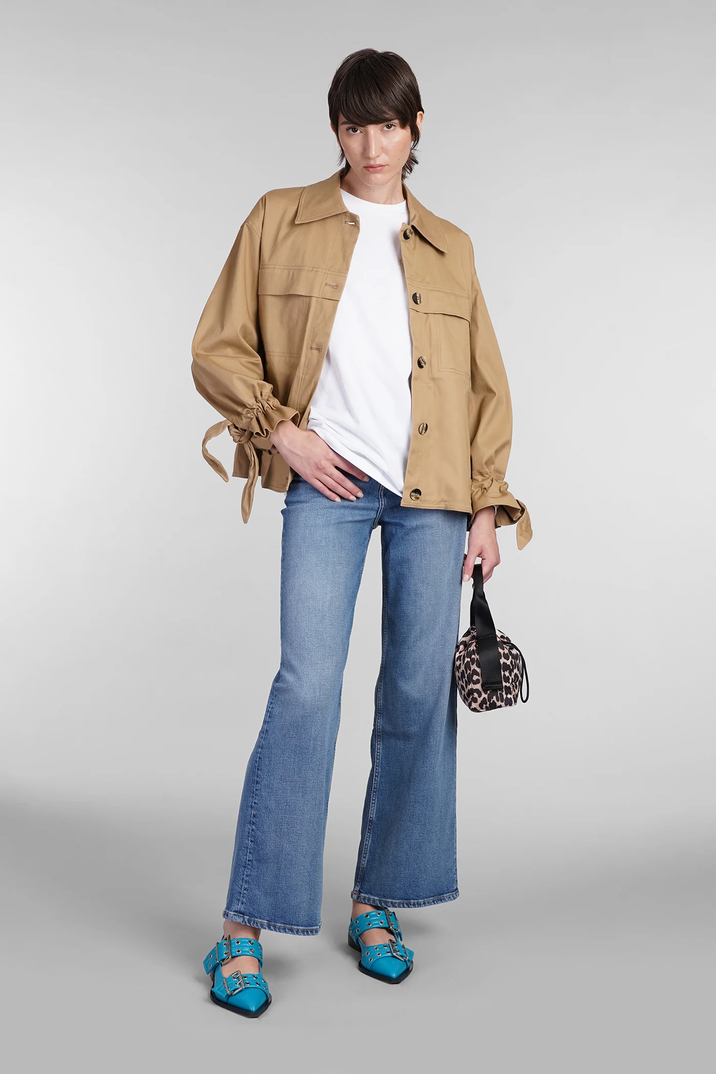Casual jacket in beige cotton - Image 2