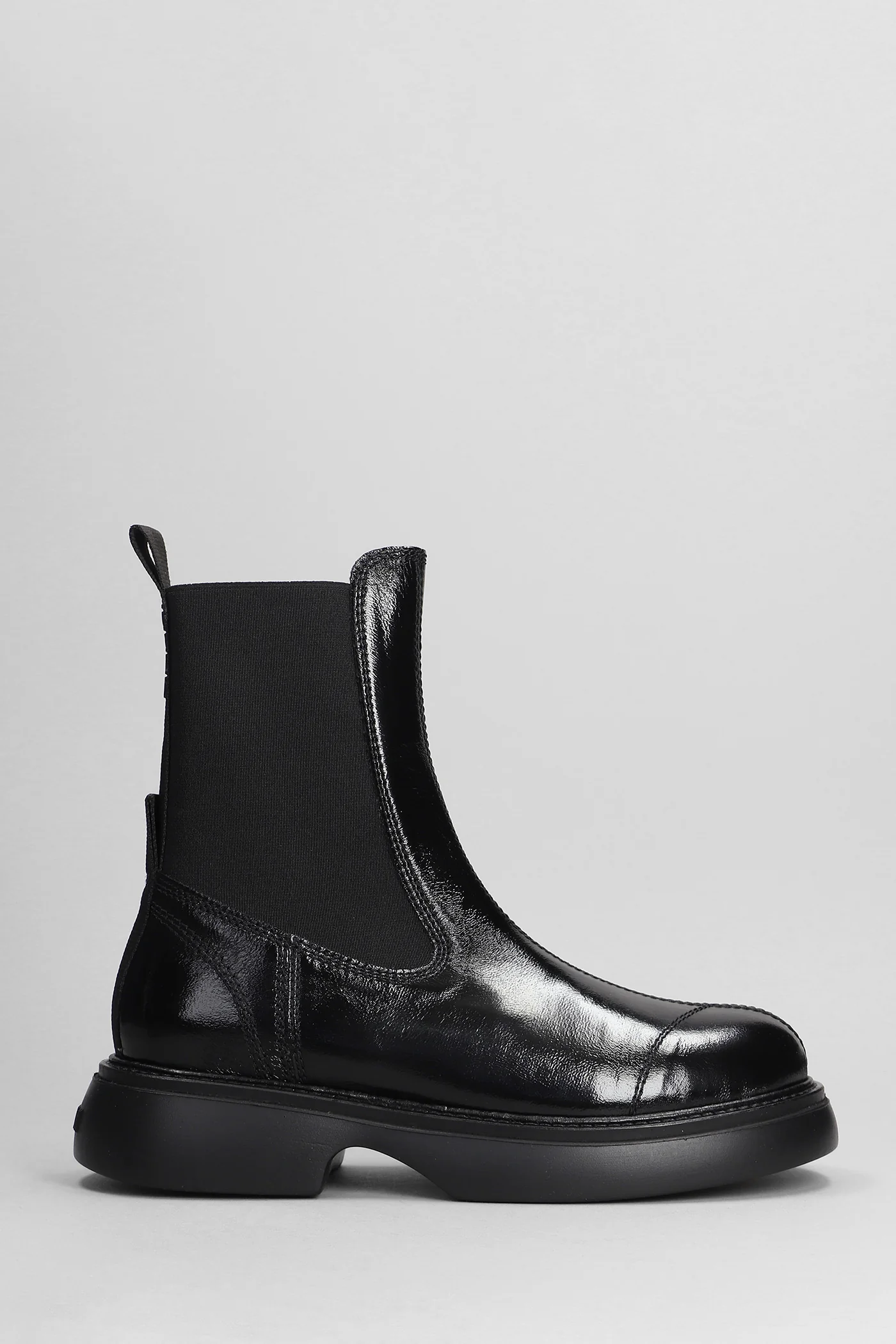 Combat boots in black polyester