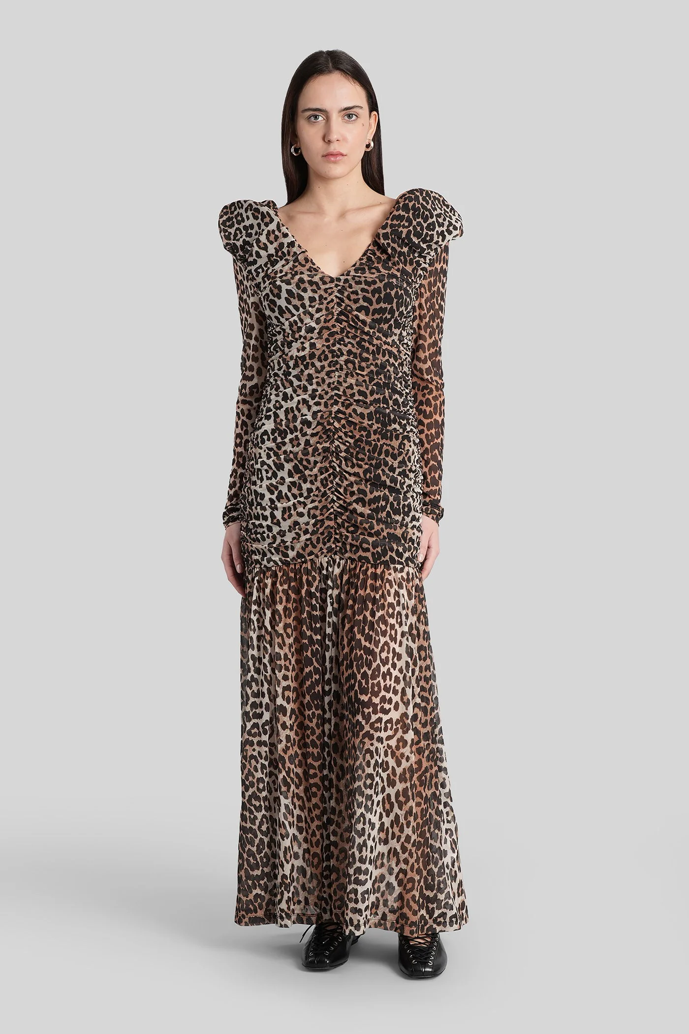 Long dress in Animalier polyester - Image 46