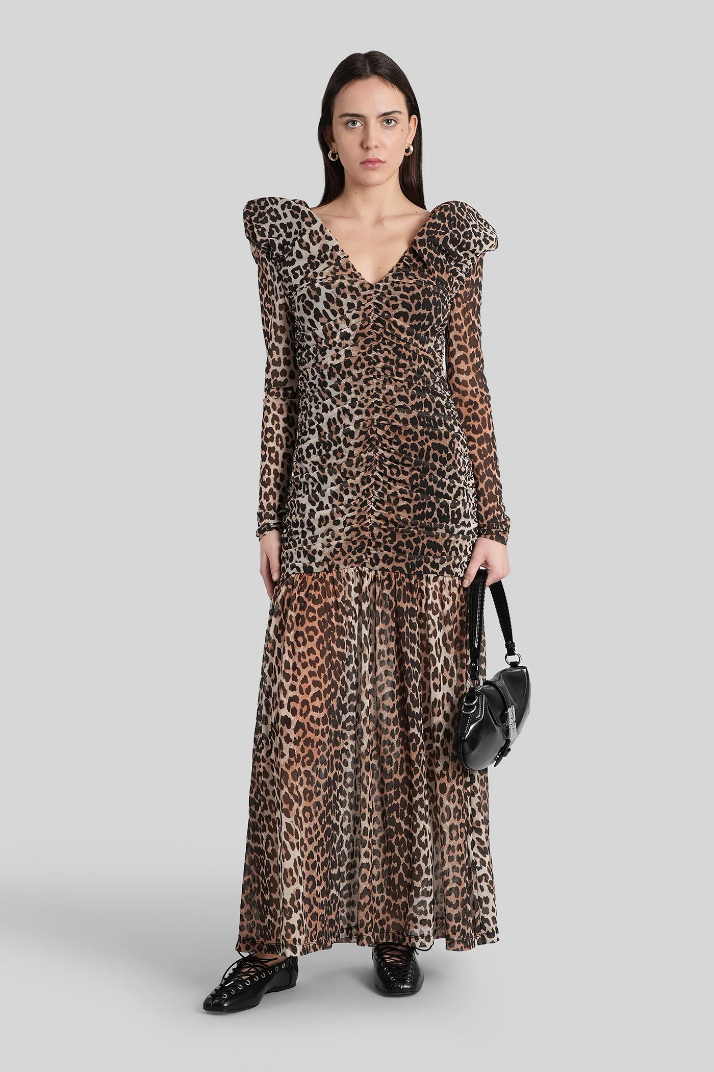 Long dress in Animalier polyester - Image 77