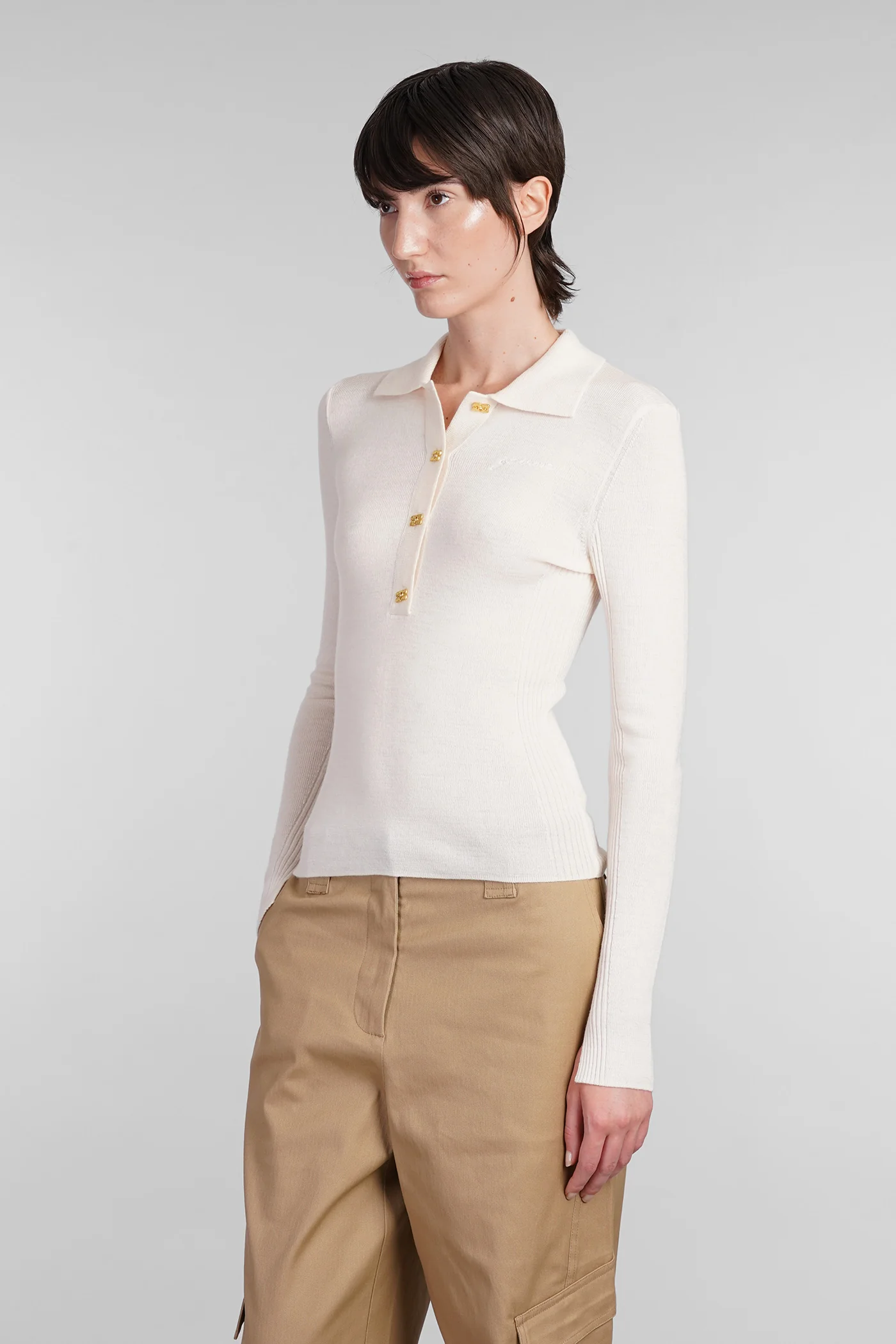 Polo in beige wool - Image 4
