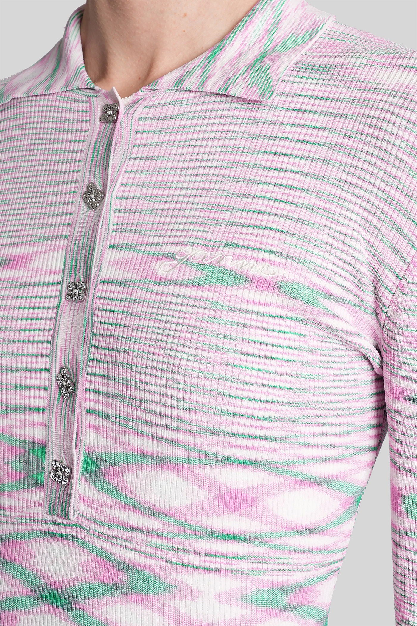 Polo in rose-pink viscose - Image 35
