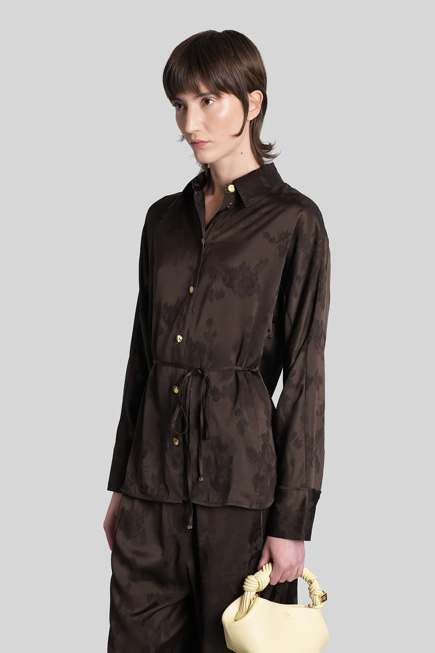 Shirt in brown acetate - Image 4