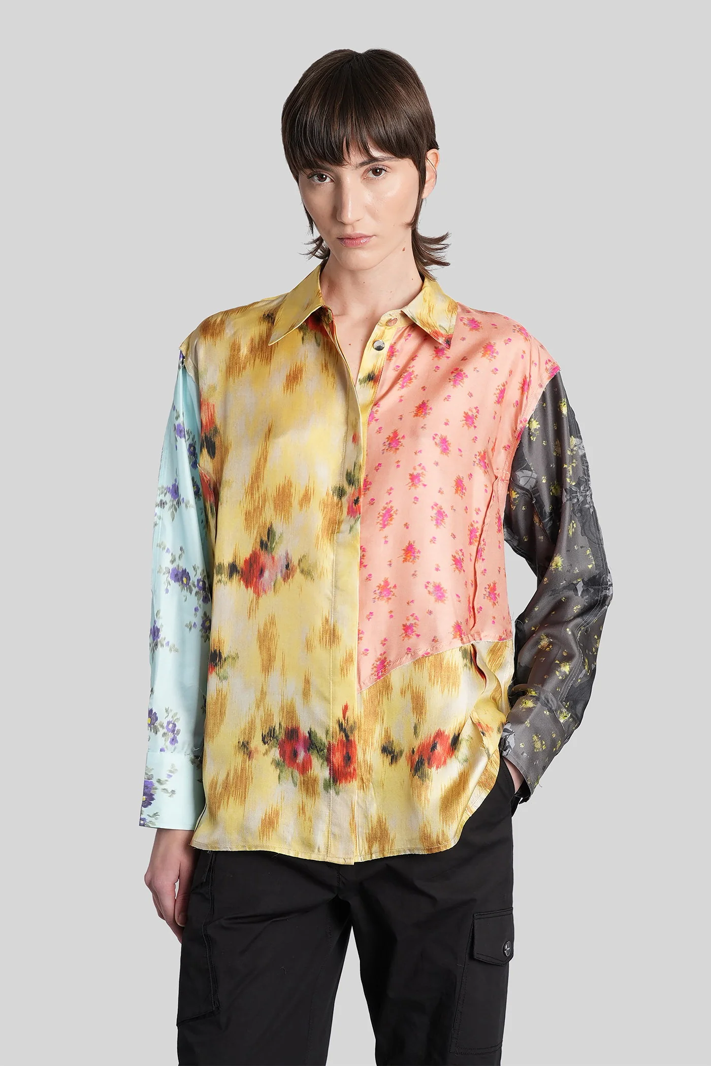 Shirt in multicolor silk