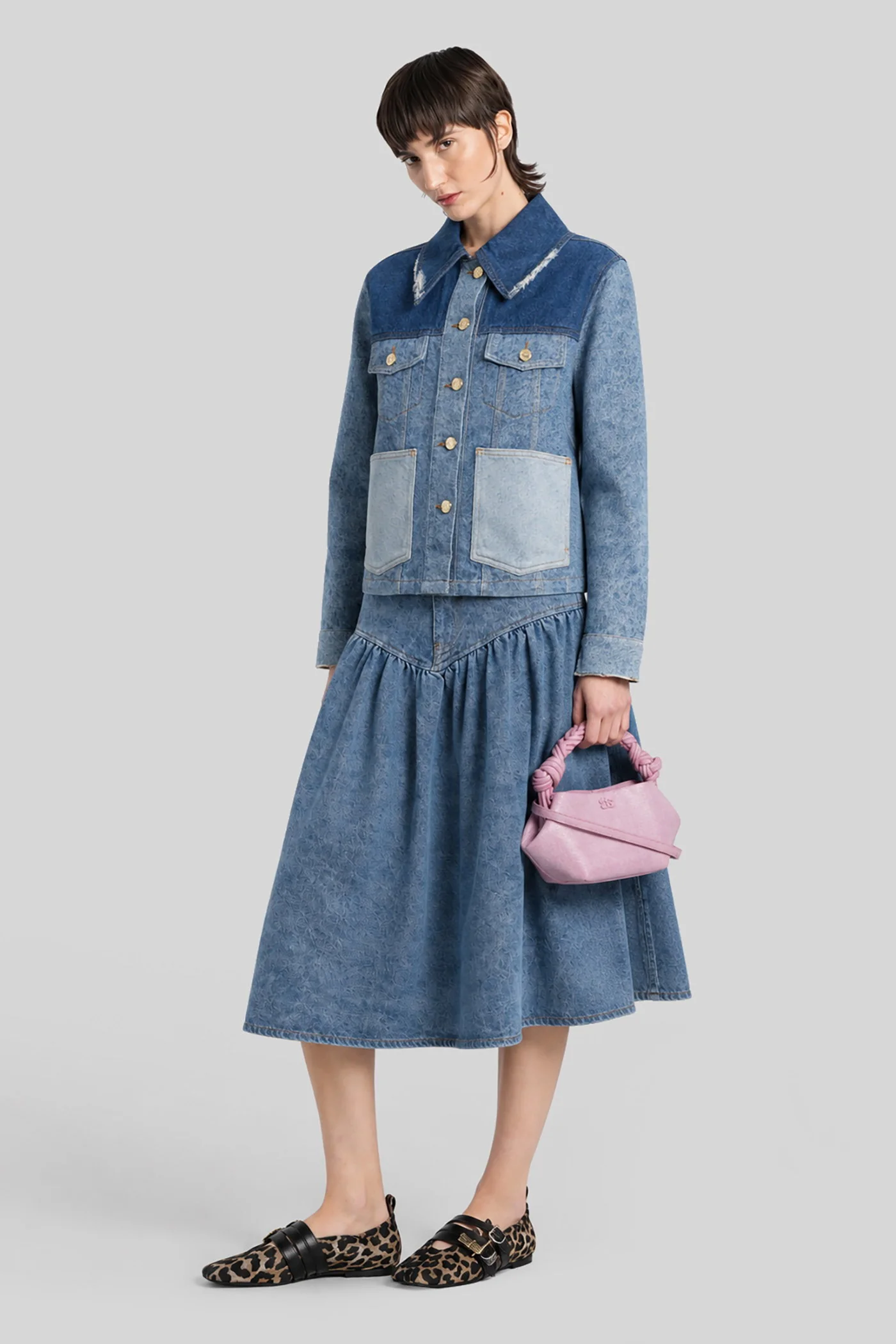 Skirt in blue cotton - Image 2