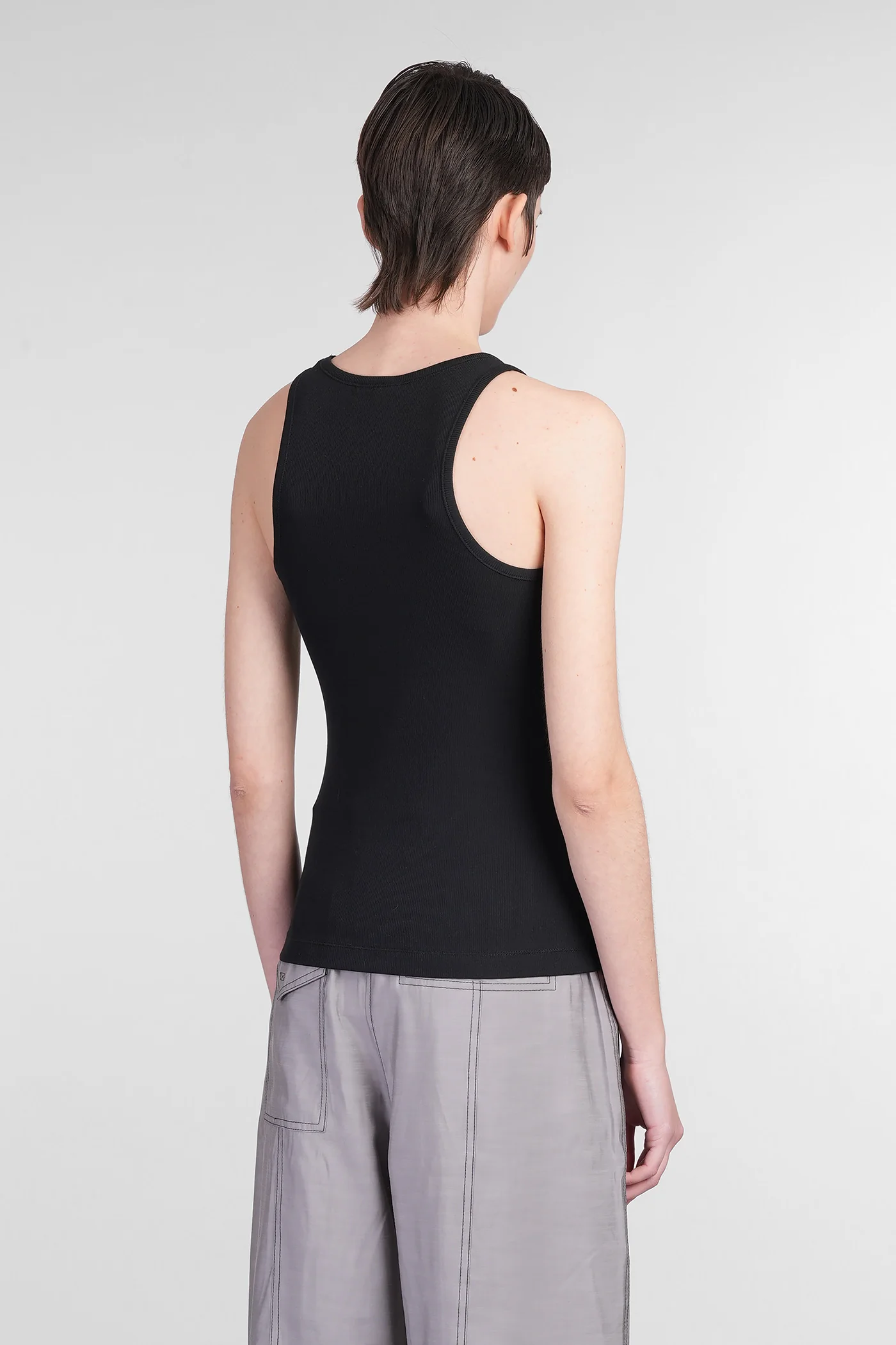 tank Top in black cotton - Image 3