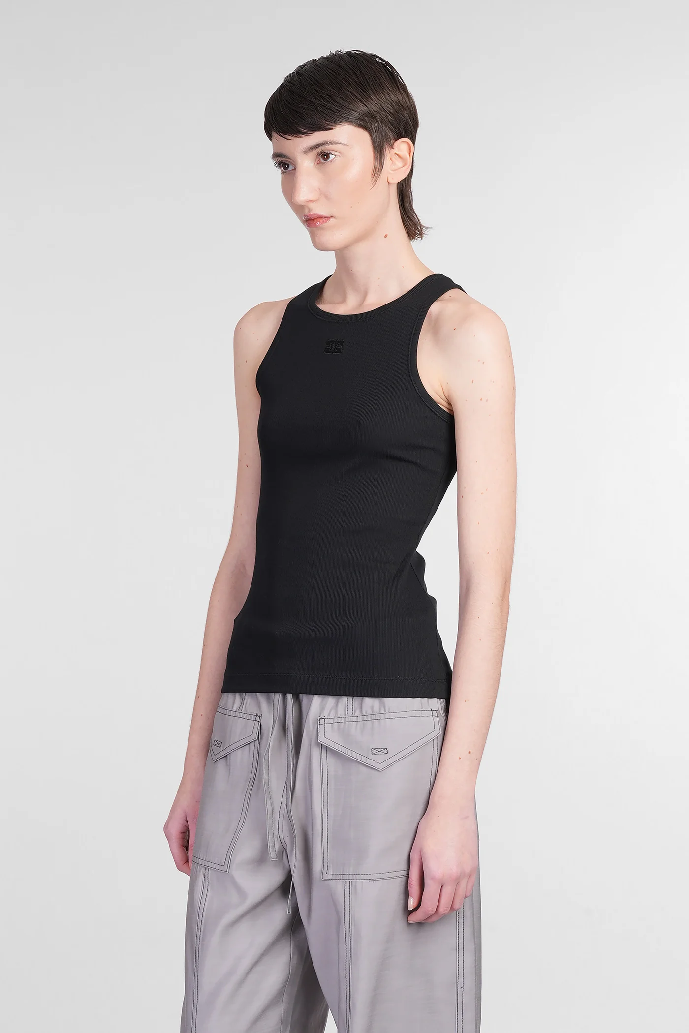 tank Top in black cotton - Image 4
