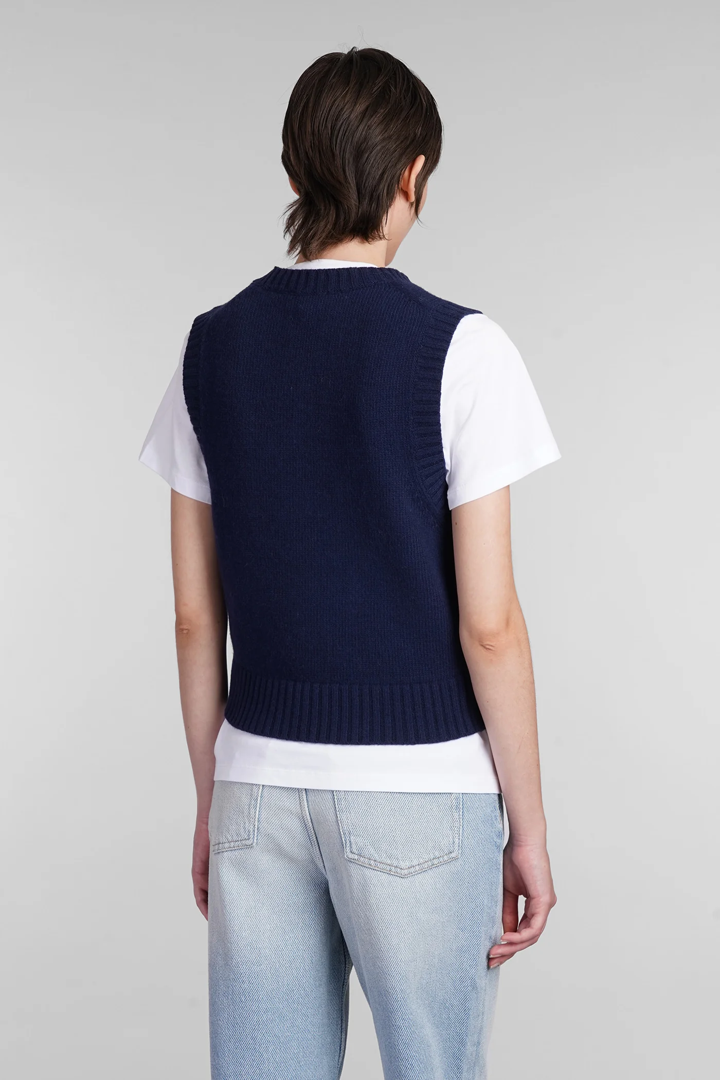 Vest in blue wool - Image 3