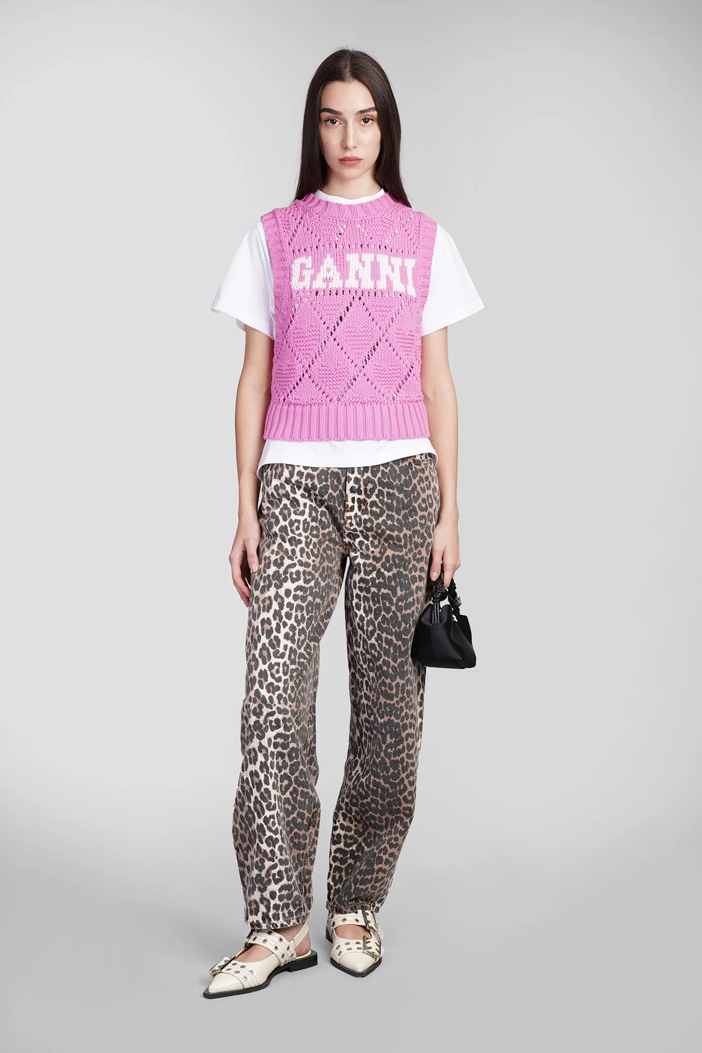 Vest in rose-pink cotton - Image 2