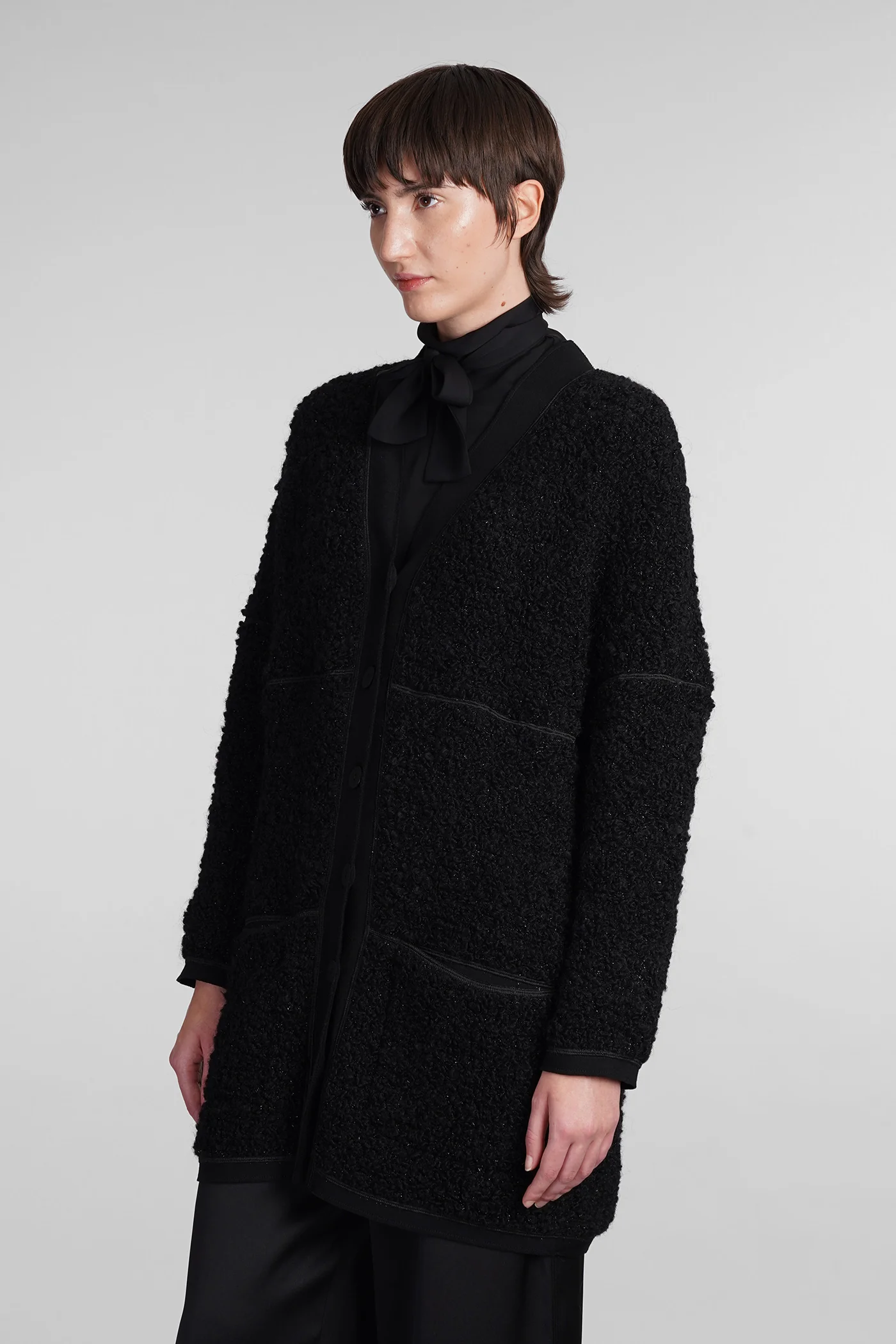 Cardigan in black wool - Image 4
