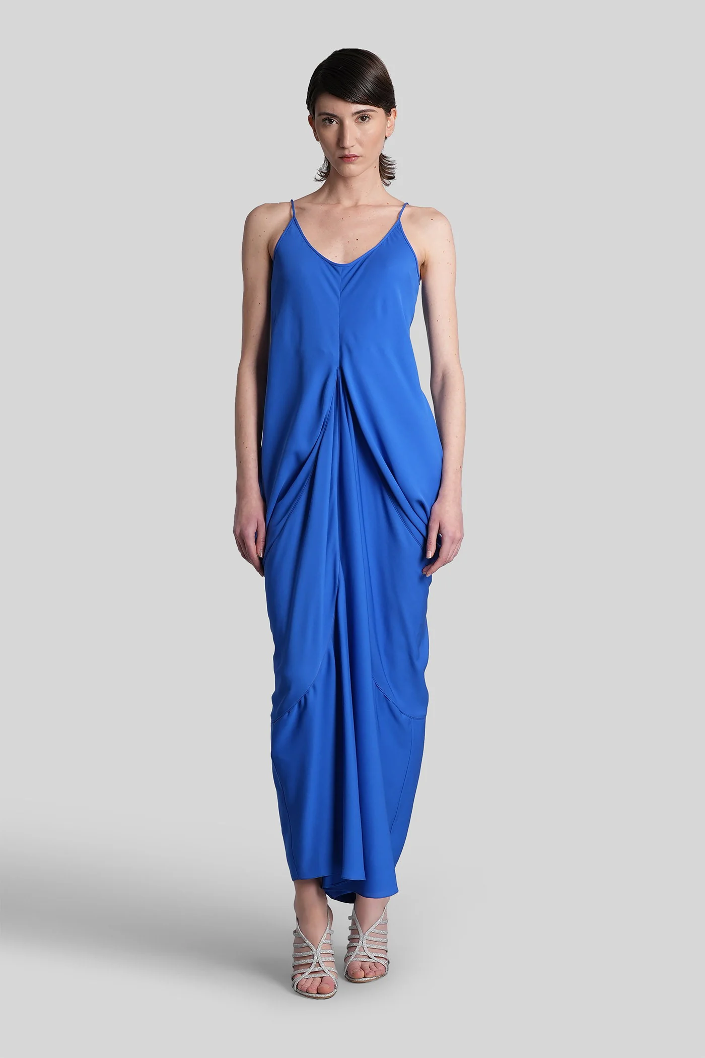Long dress in blue silk