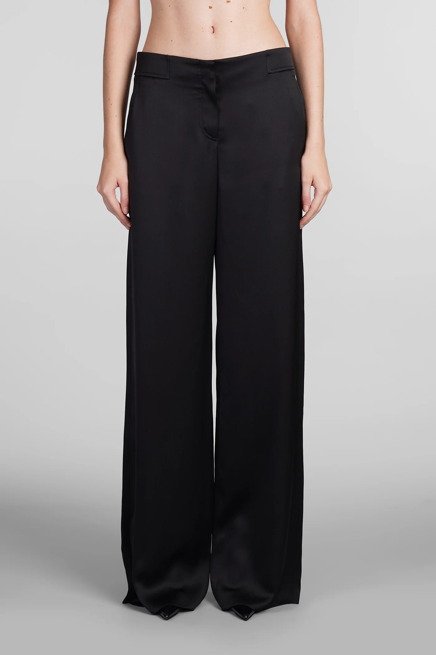 Pants in black silk