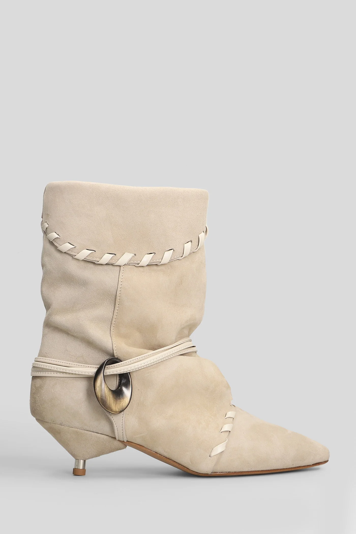 Ariel low heels Ankle boots in beige suede