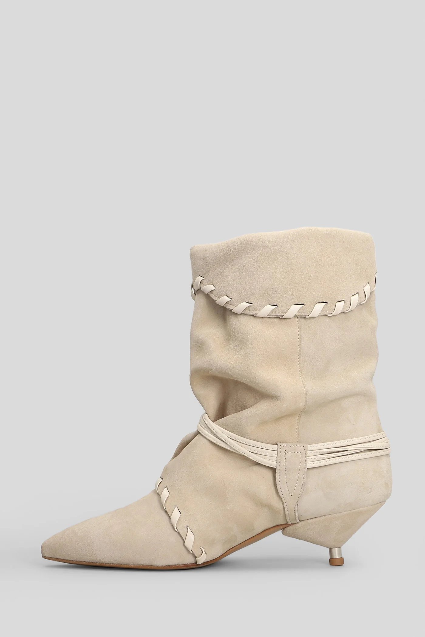 Ariel low heels Ankle boots in beige suede - Image 3