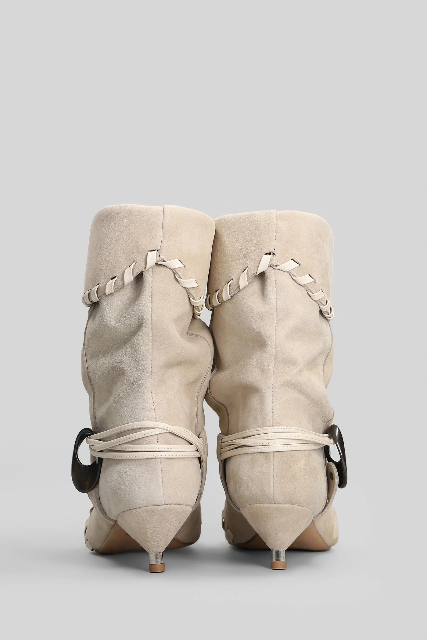 Ariel low heels Ankle boots in beige suede - Image 4