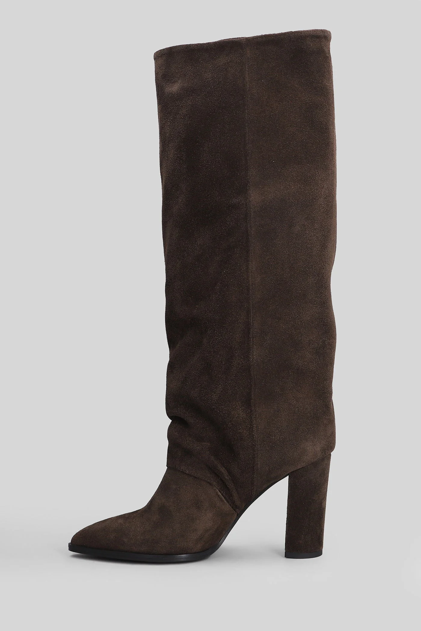 Dixi High heels boots in dark brown suede - Image 3