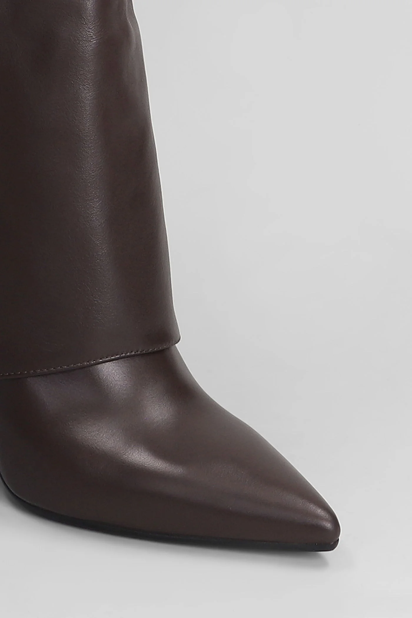 Emily High heels boots in dark brown leather - Image 5