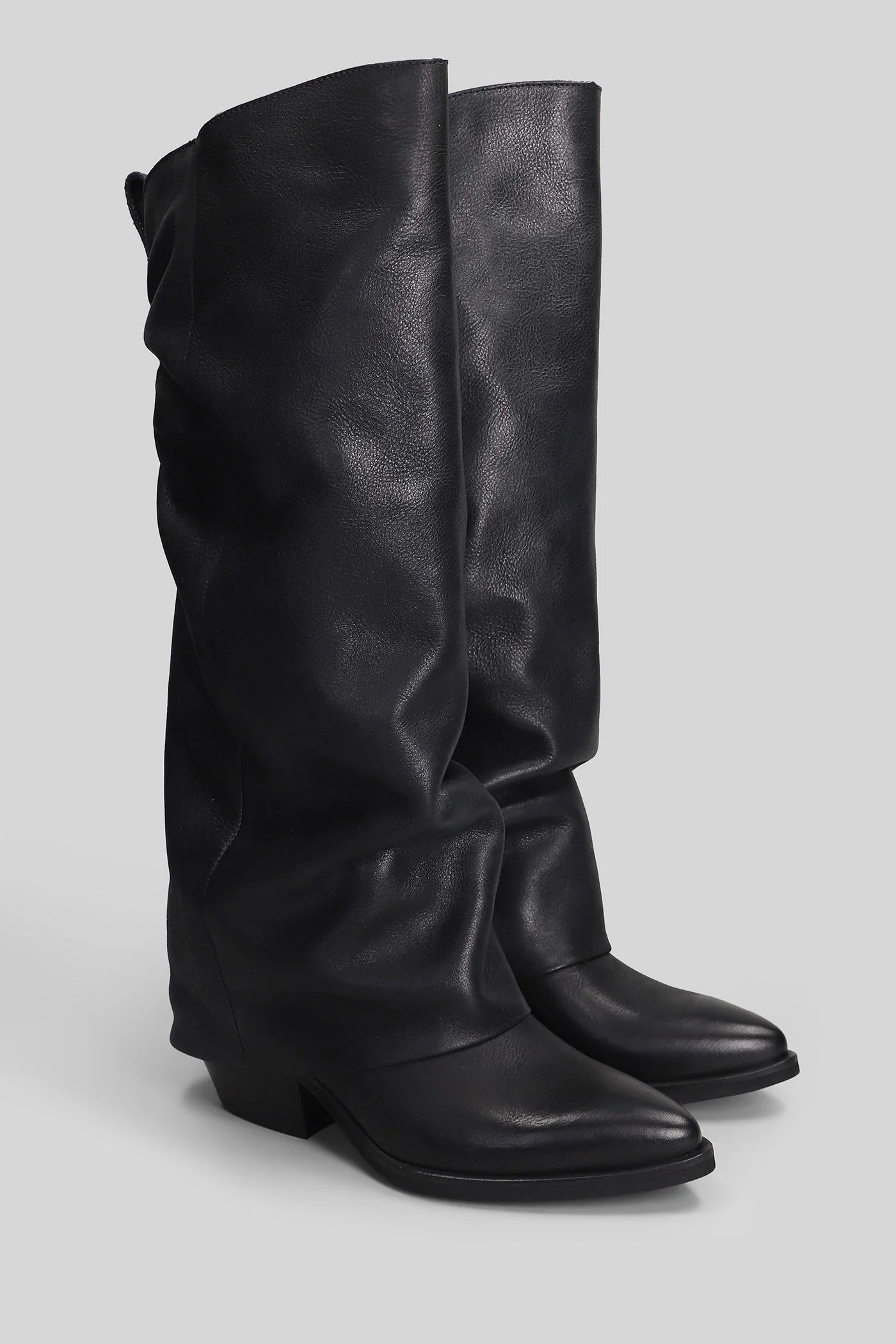 Hunter texan boots in black leather - Image 2