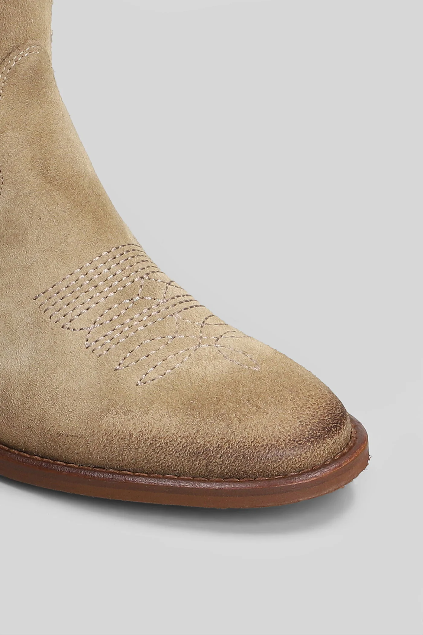 Kansas texan boots in beige suede - Image 5