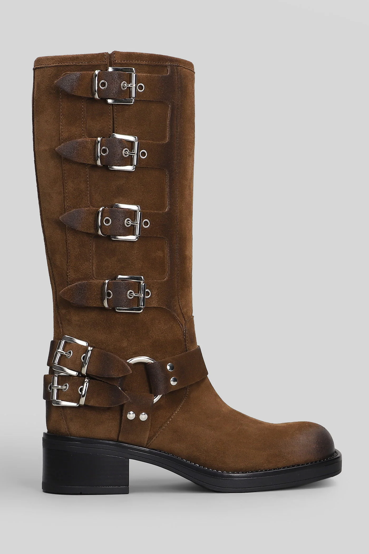 Windsor low heels boots in brown suede