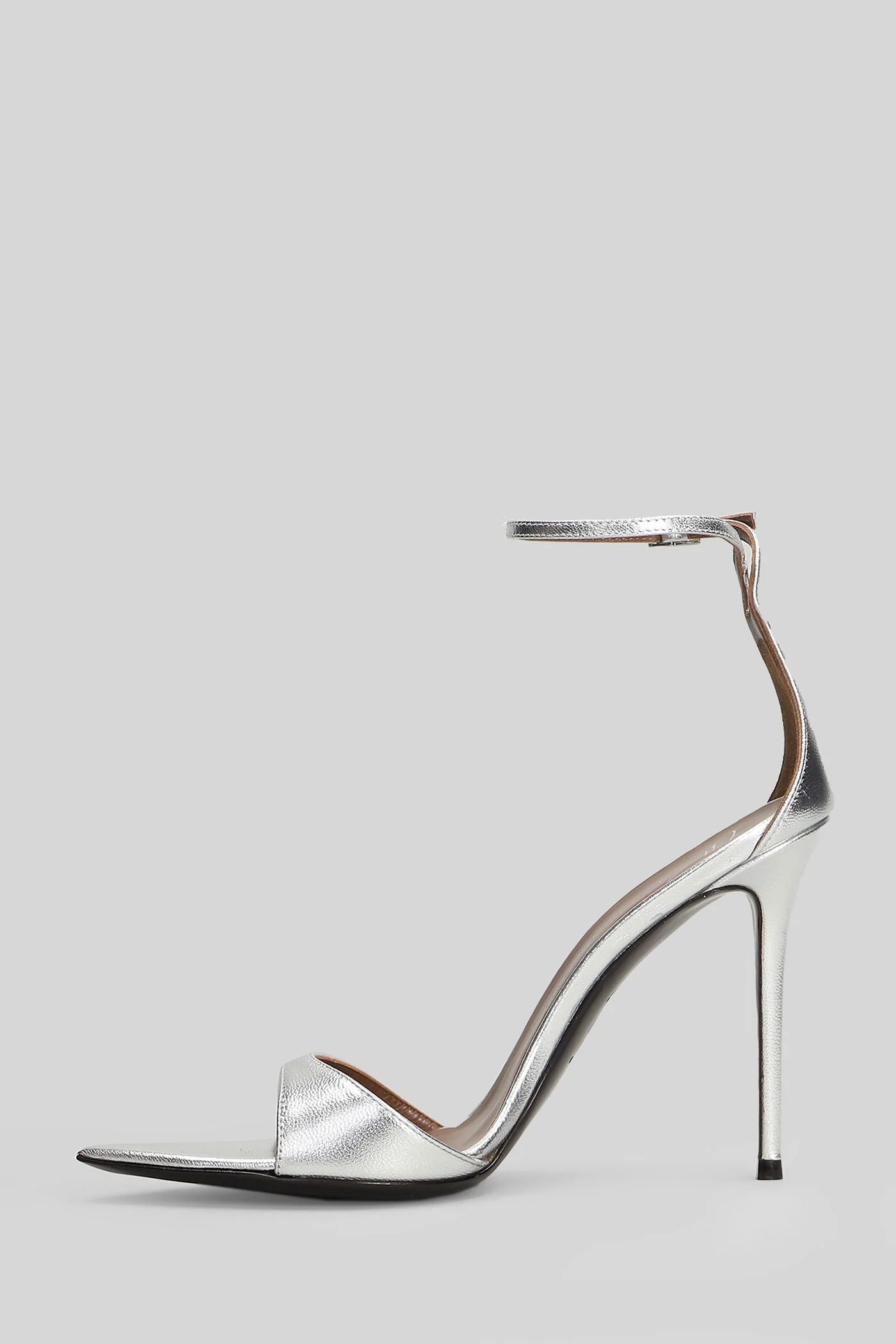 Intriigo strap 105 Sandals in silver leather - Image 3