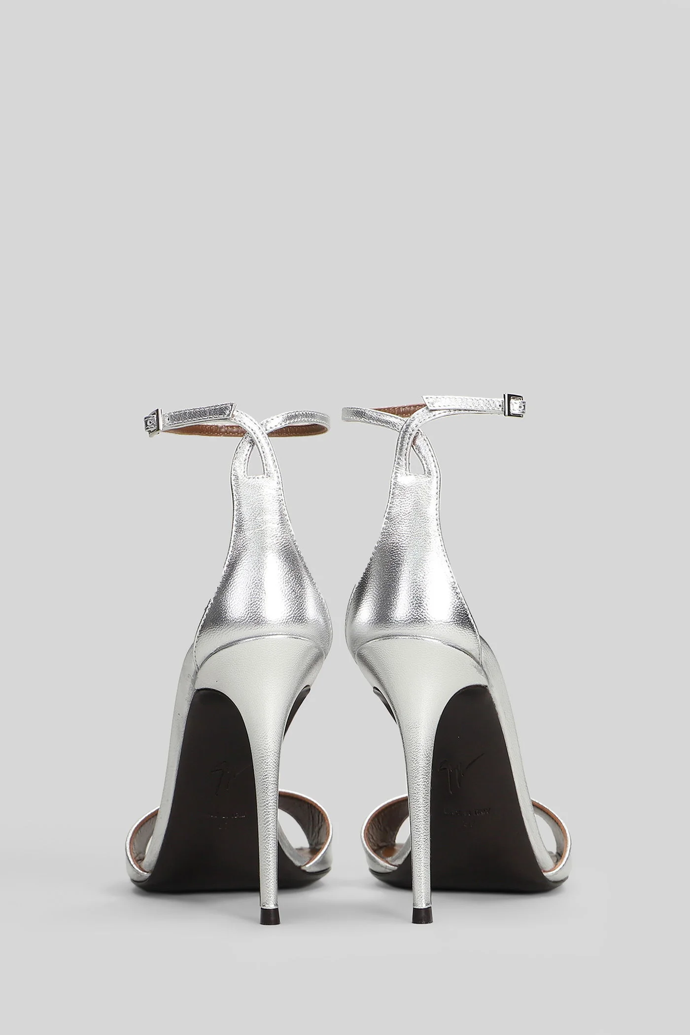 Intriigo strap 105 Sandals in silver leather - Image 4