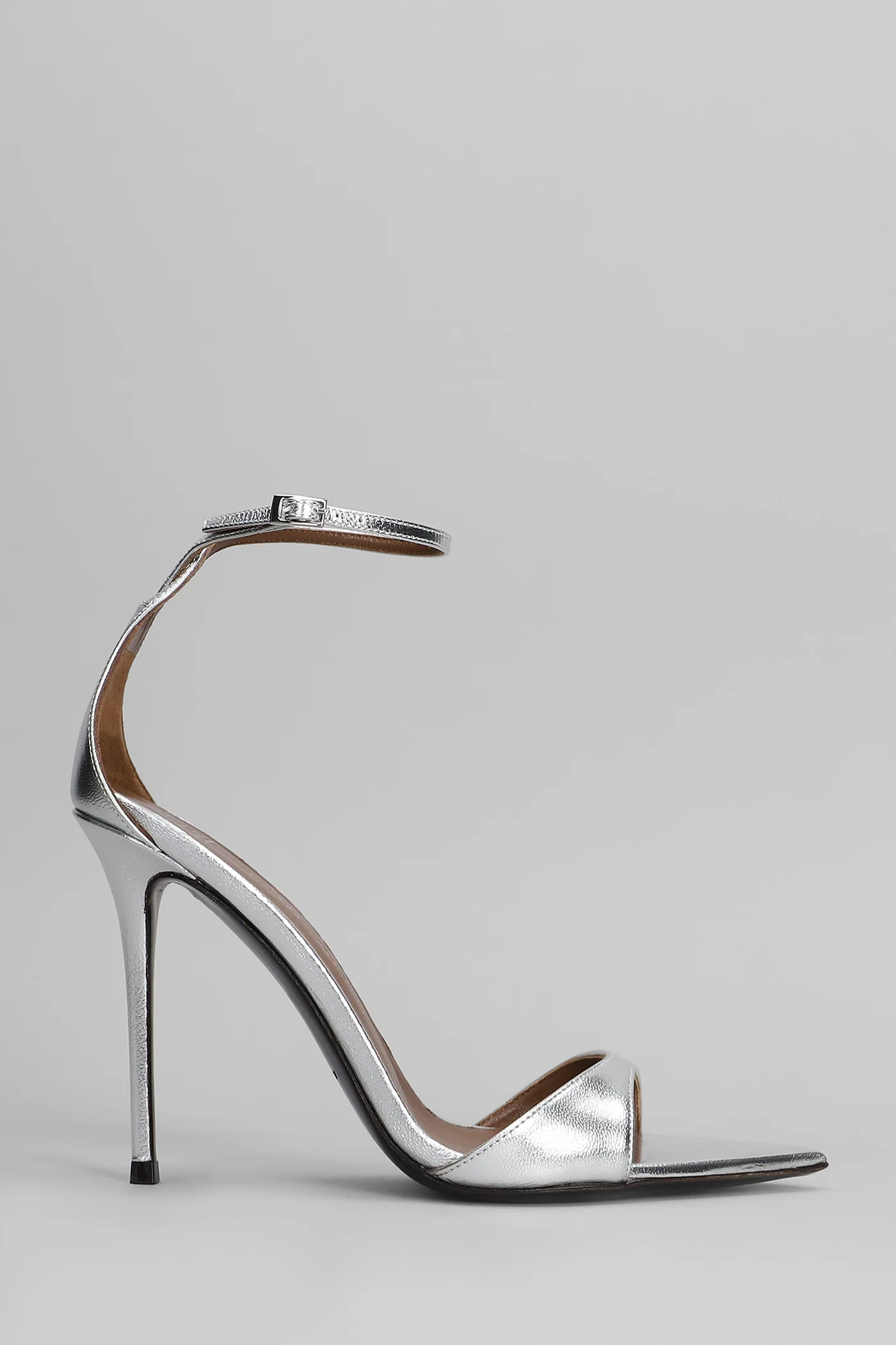 Intriigo strap 105 Sandals in silver leather