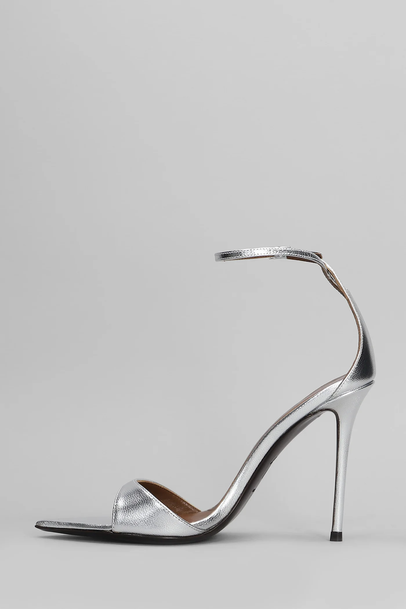 Intriigo strap 105 Sandals in silver leather - Image 3