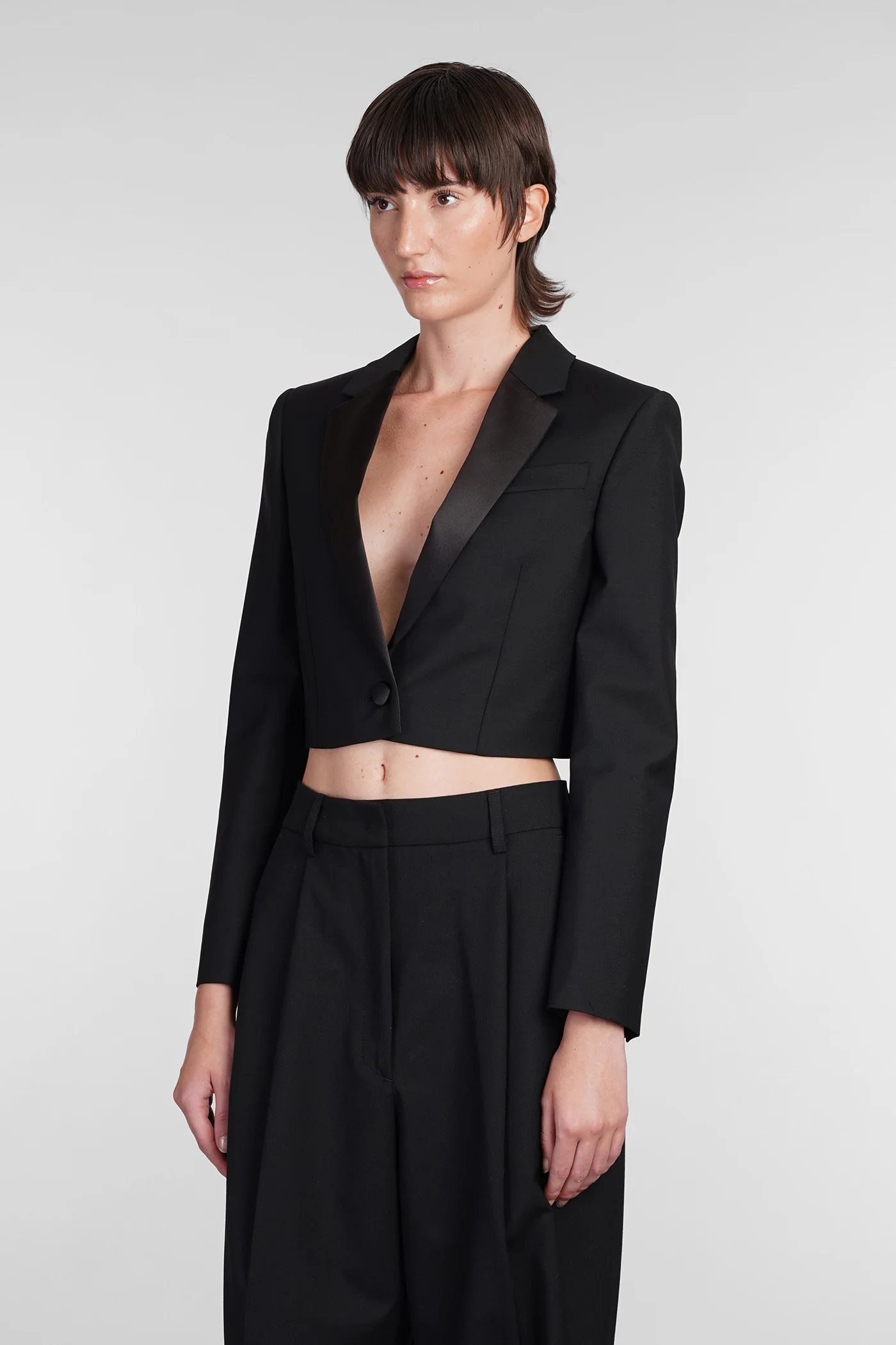 Blazer in black wool - Image 4