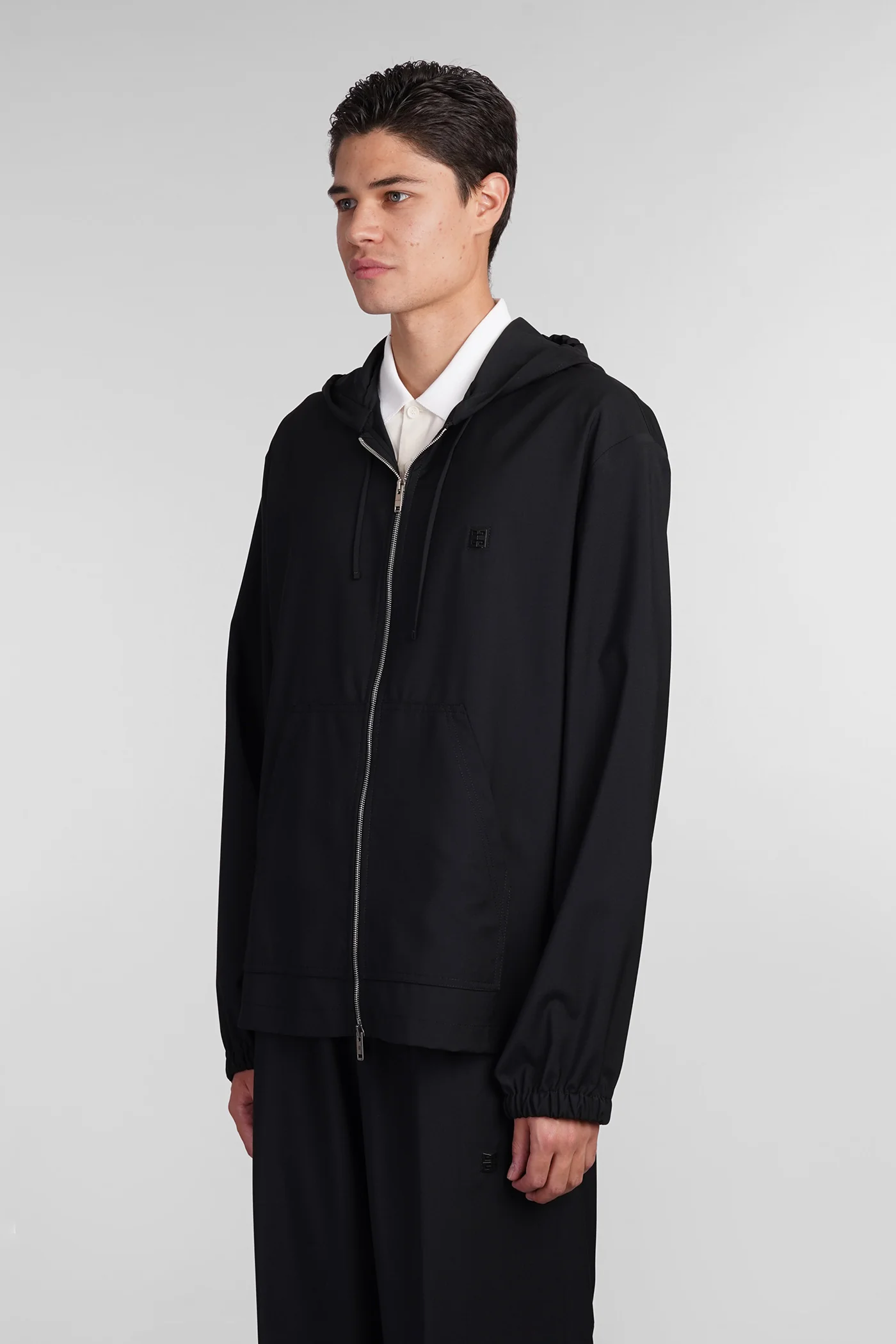 Casual jacket in black wool - Image 4