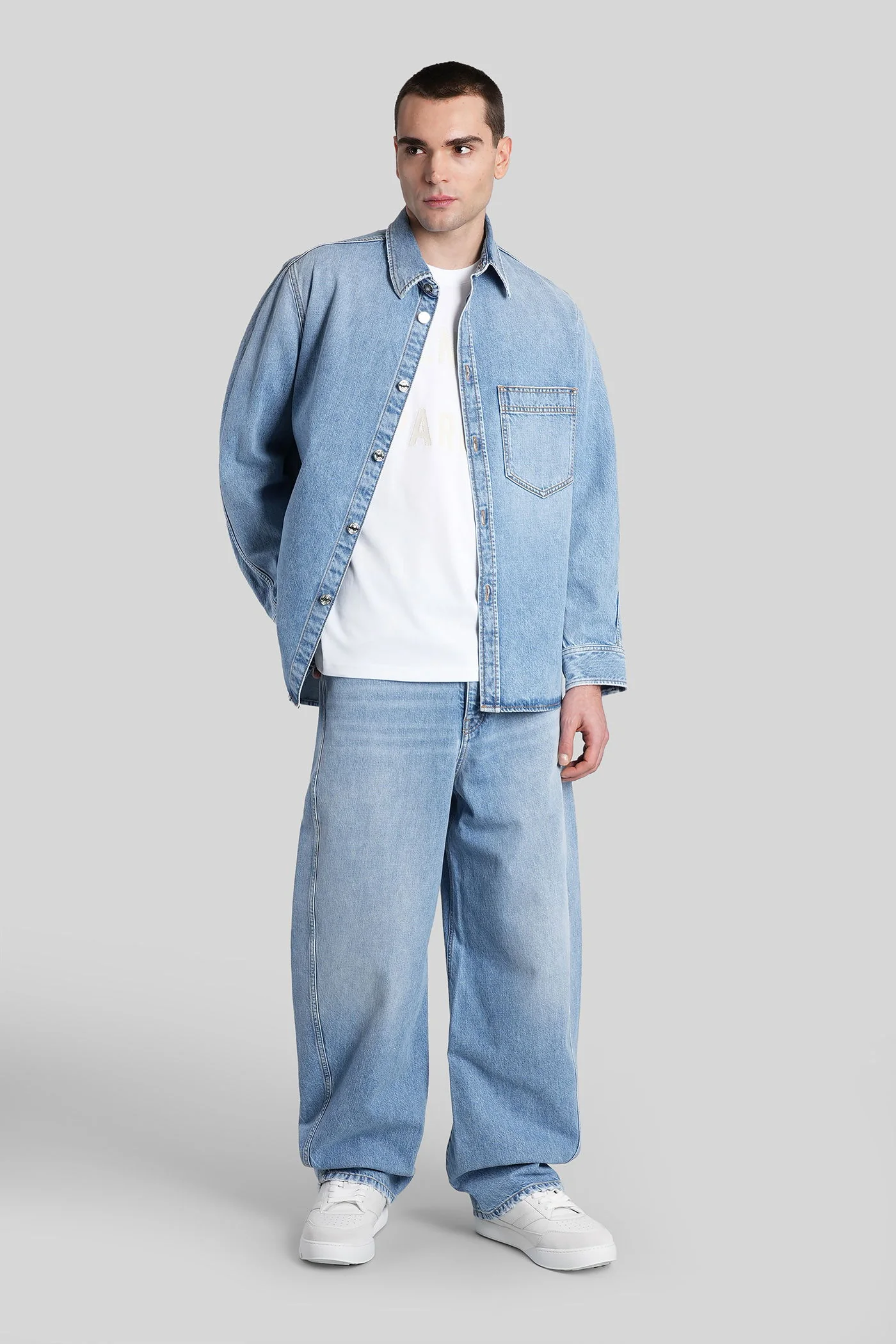 Casual jacket in cyan cotton - Image 2