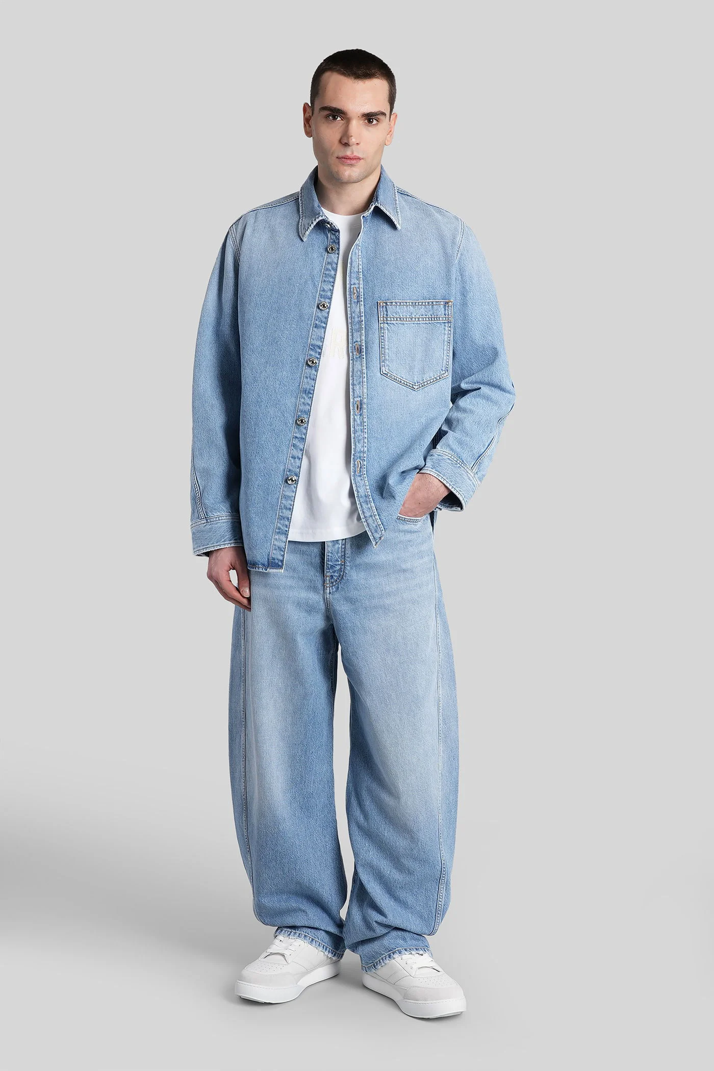 Pants in blue cotton - Image 2