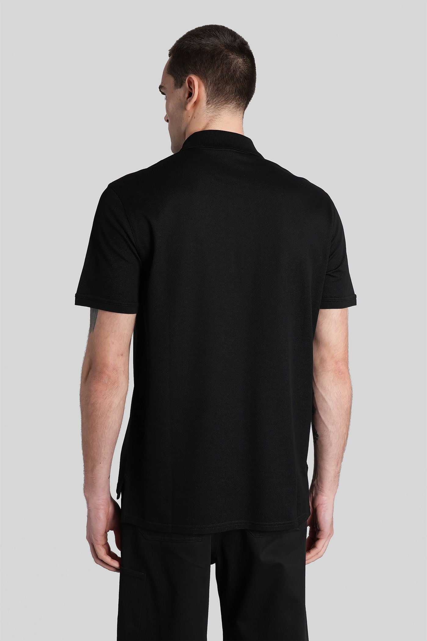 Polo in black cotton - Image 3