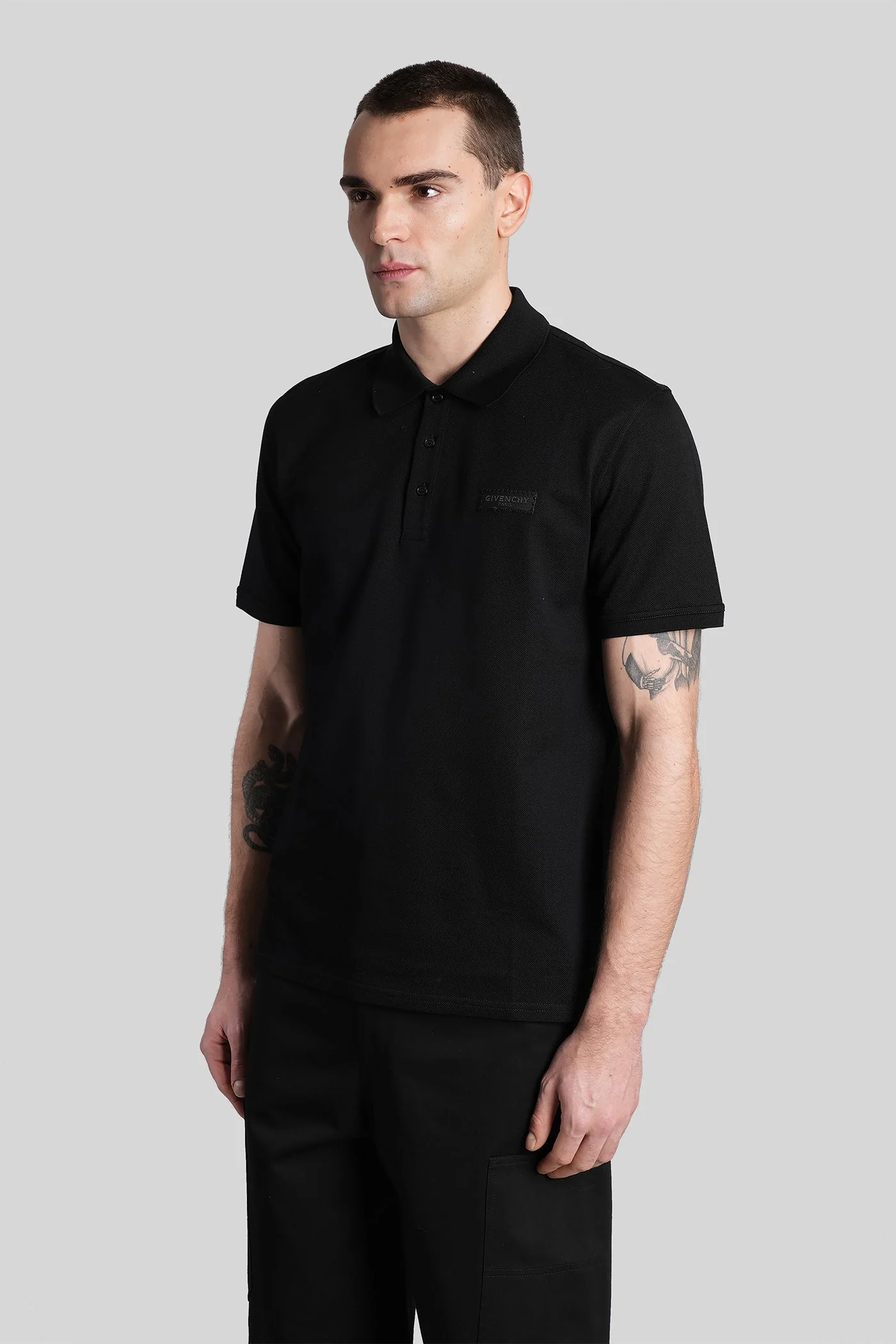 Polo in black cotton - Image 4