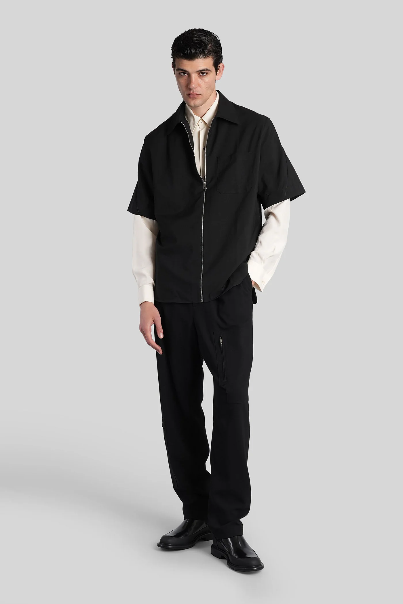 Shirt in black polyester - Image 2