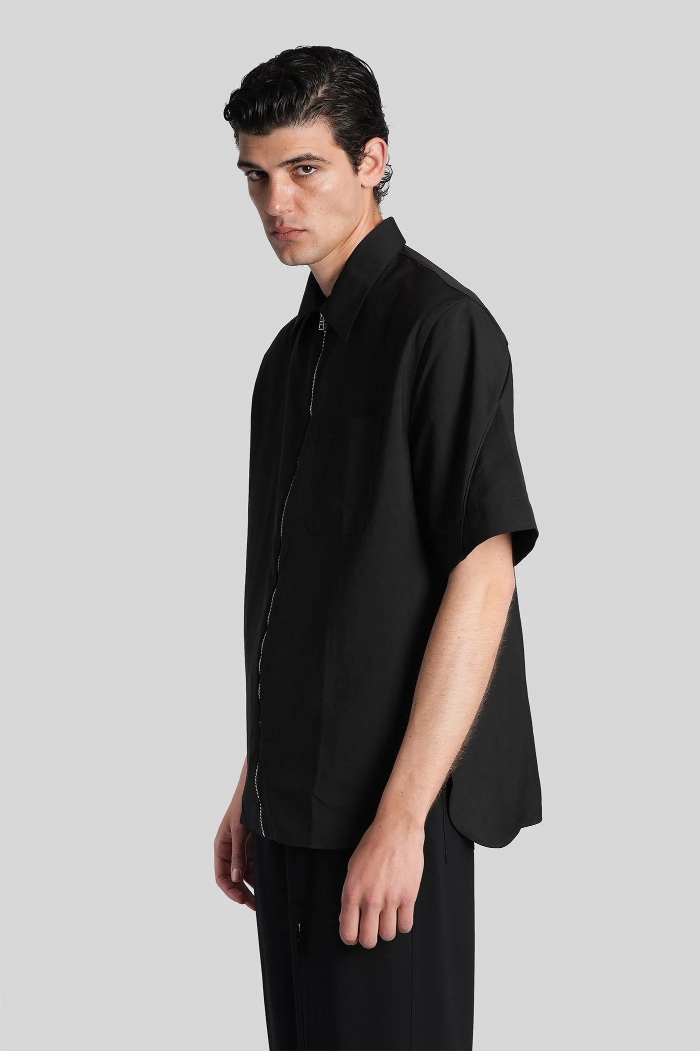 Shirt in black polyester - Image 4