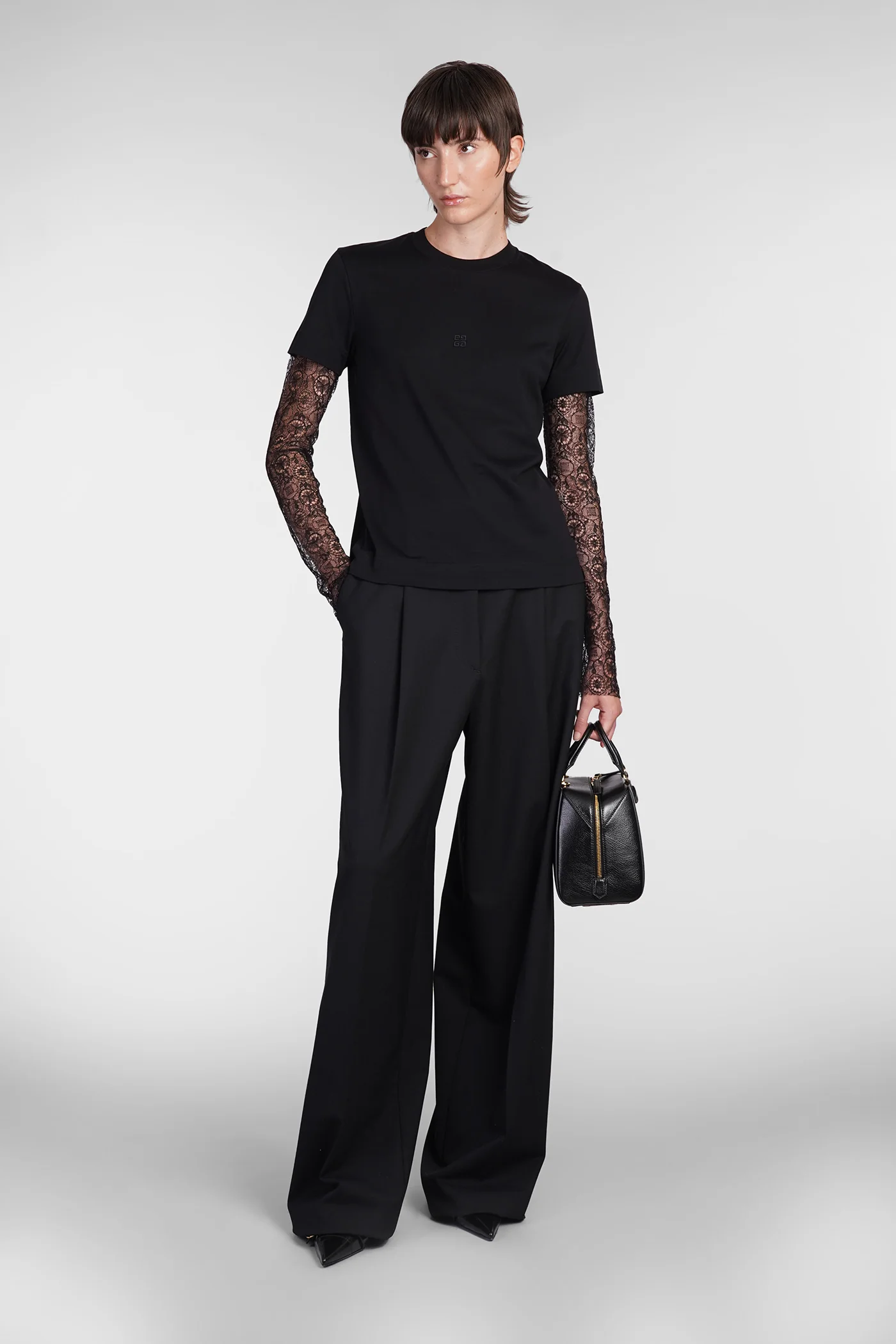 T-Shirt in black cotton - Image 2