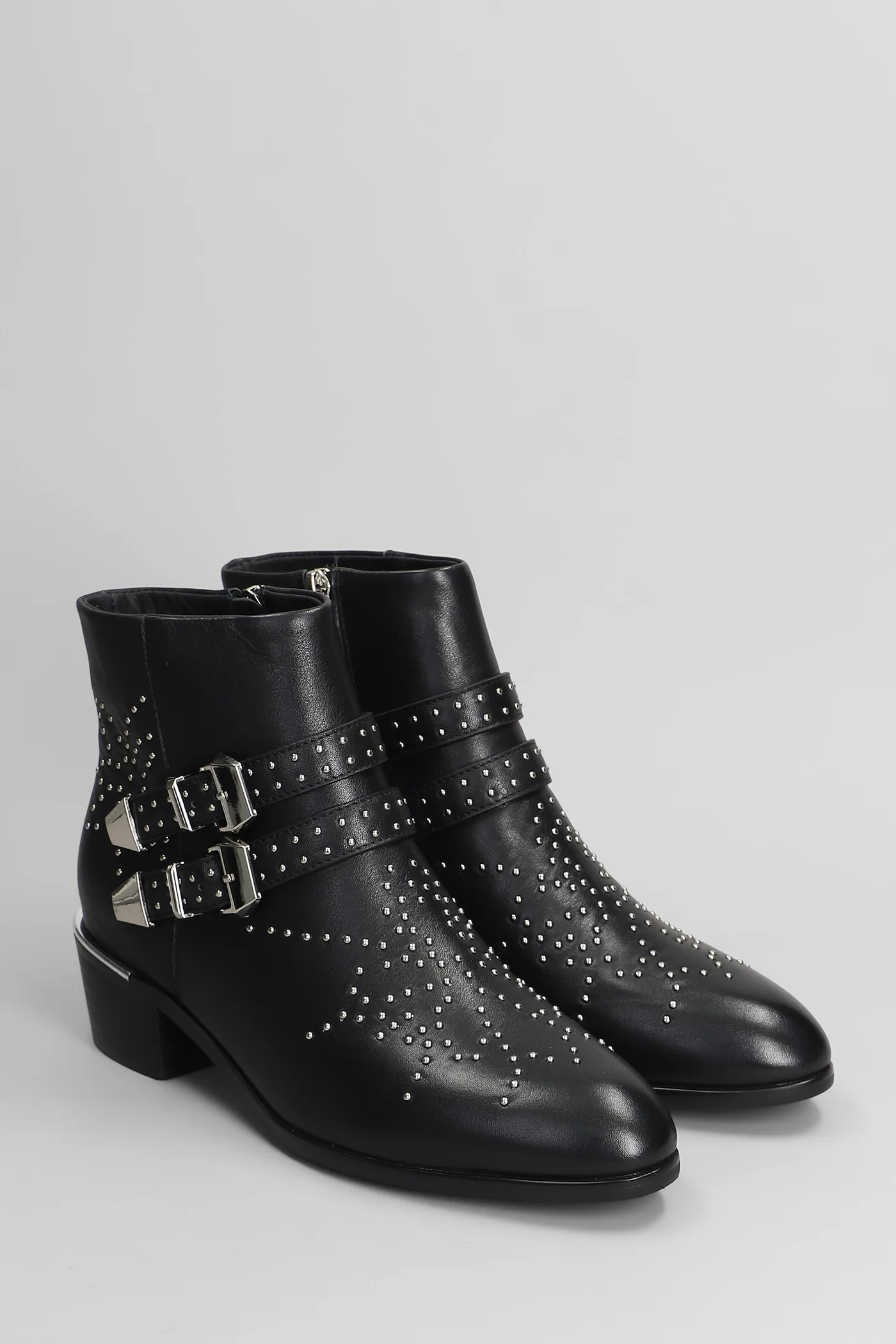 Studs texan Ankle boots in black leather - Image 2