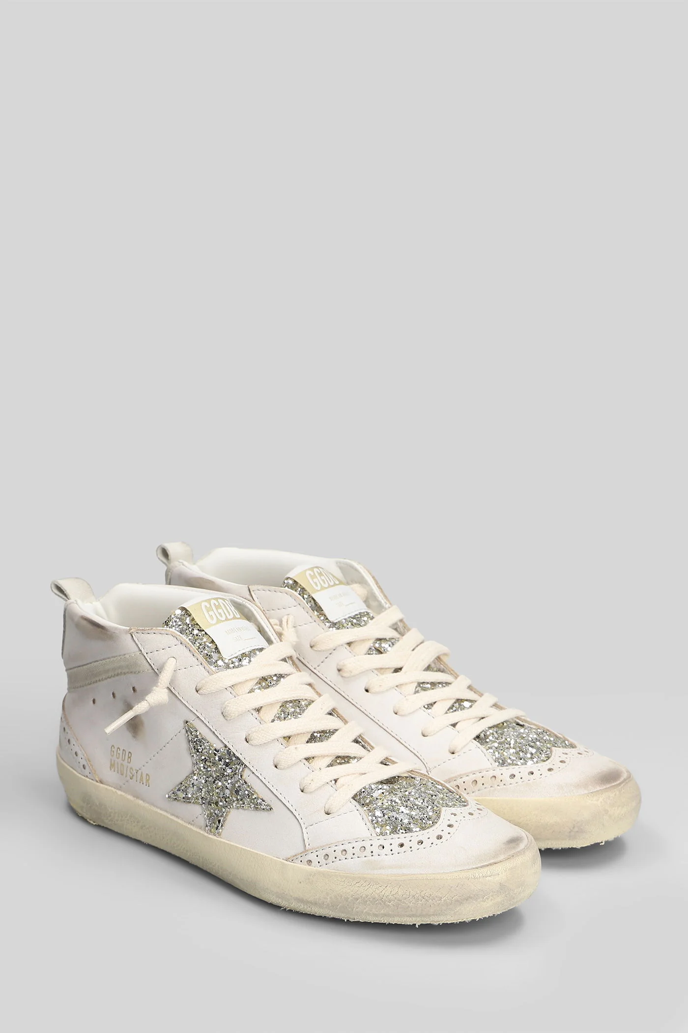 Mid Star Sneakers in beige leather - Image 2