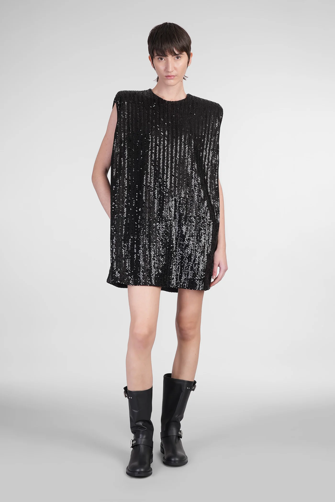 Mini dress in black polyester