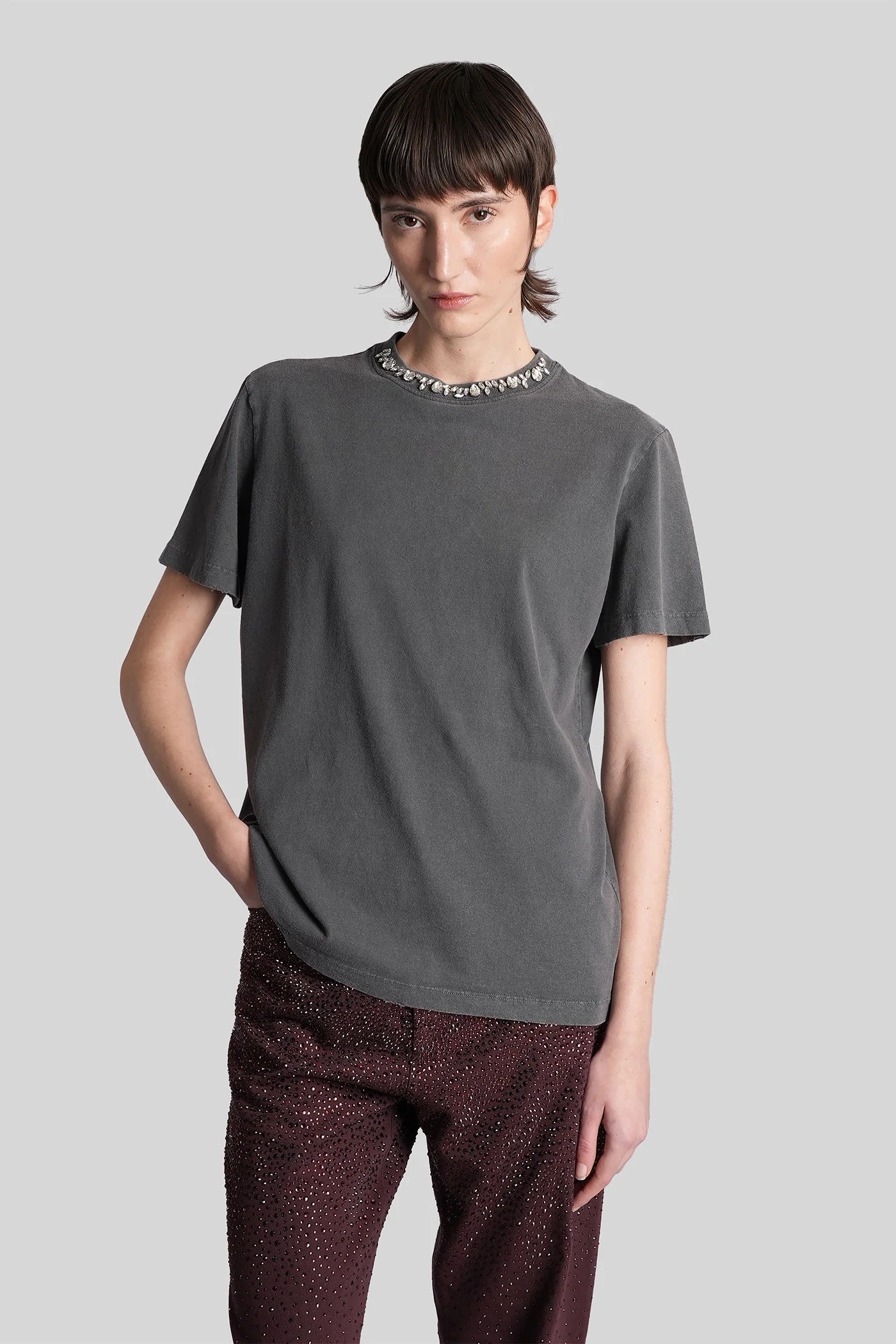 T-Shirt in grey cotton