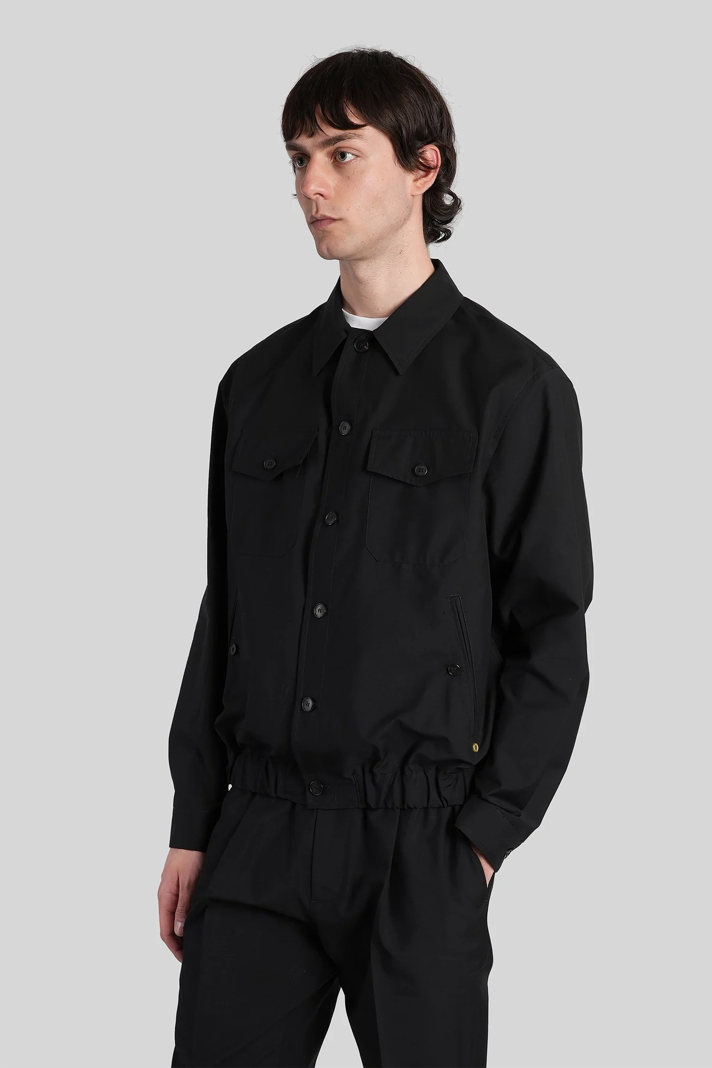 Niko Casual jacket in black wool - Image 4