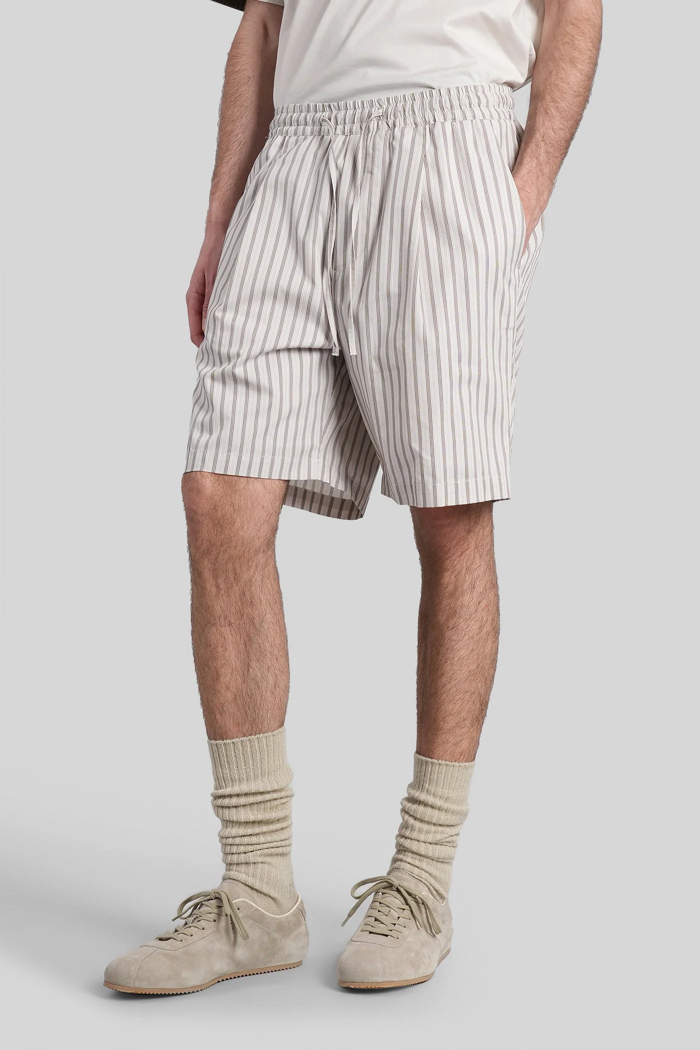 Setai Shorts in beige cotton - Image 4