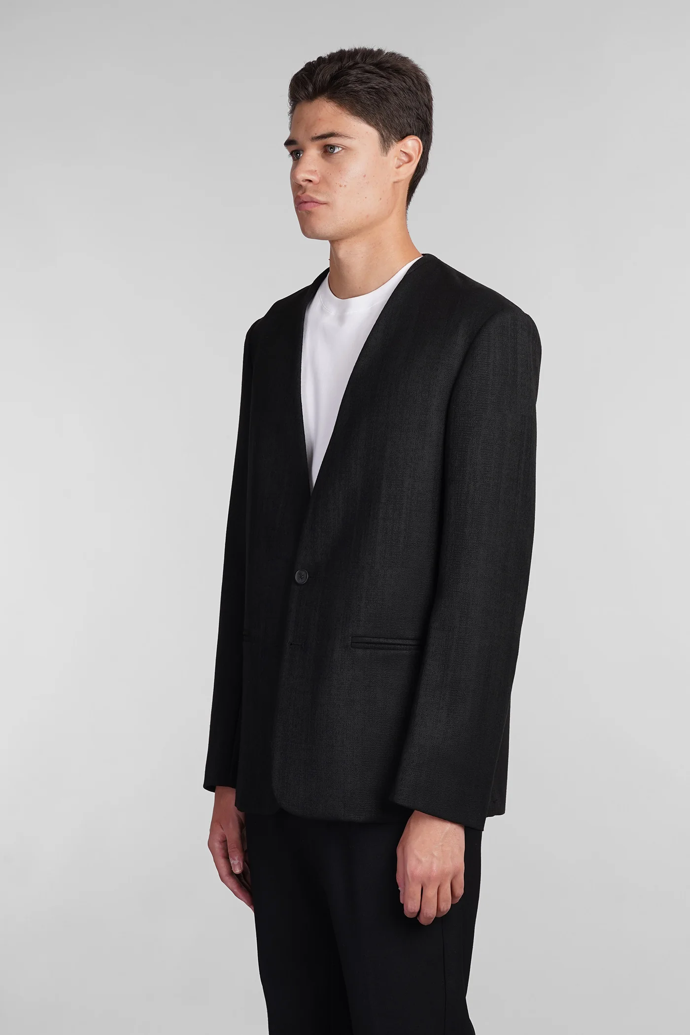 Blazer in black wool - Image 4