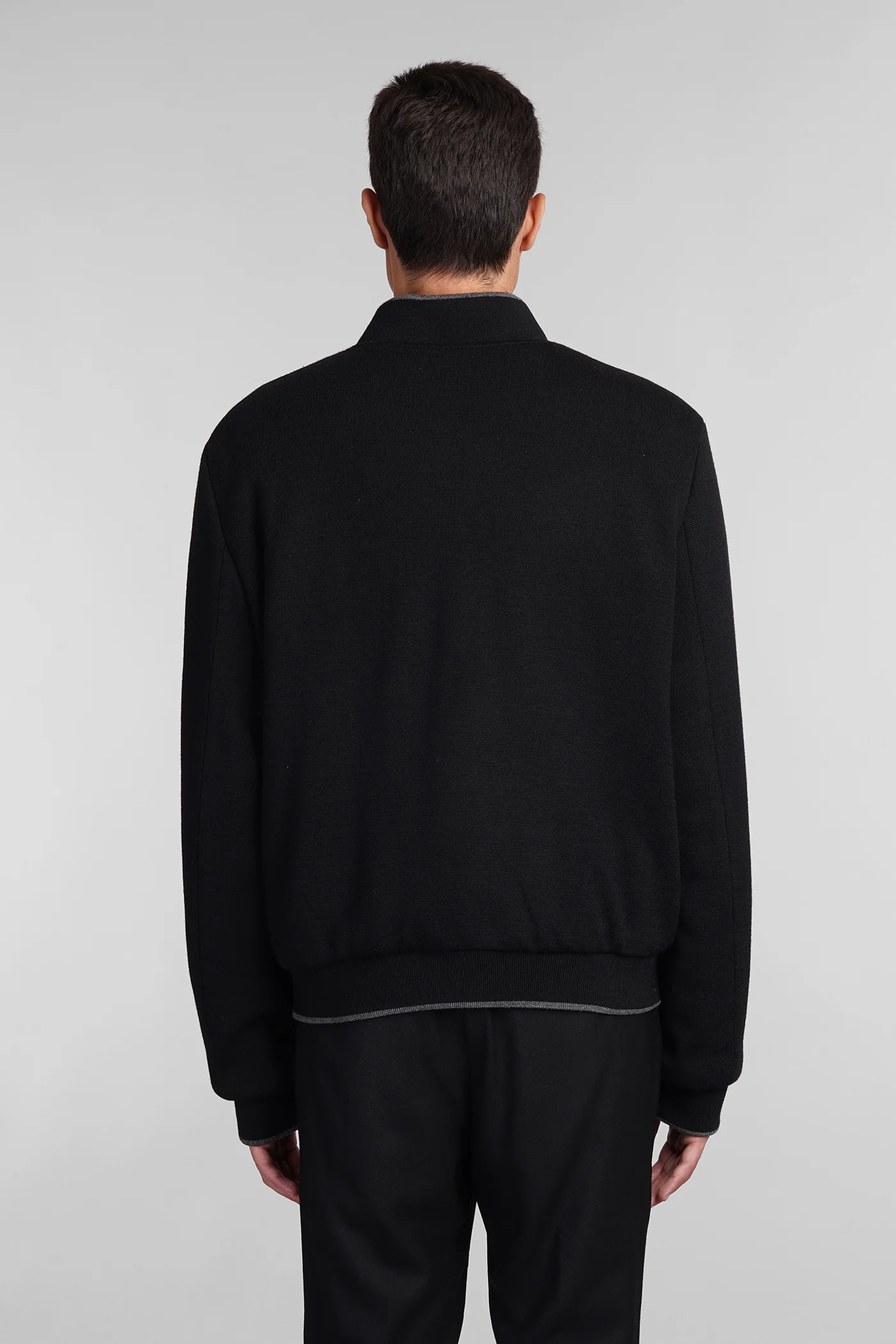 Bomber Jacket in black wool - Image 3